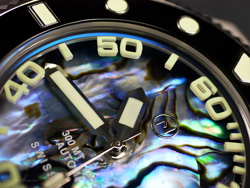 NOVE Atlantean-mother of pearl dial-macro-min