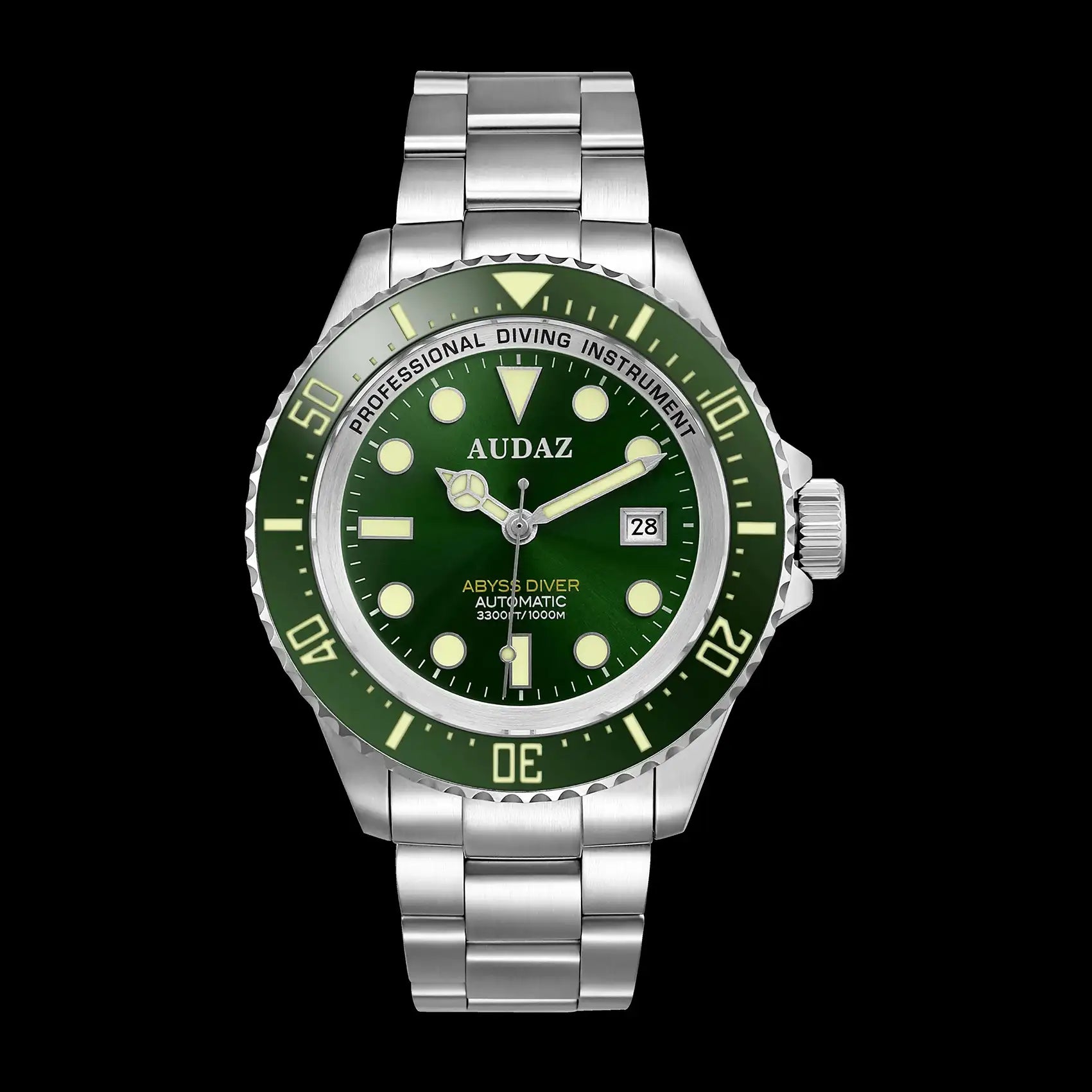 Audaz ABYSS DIVER green sunray dial