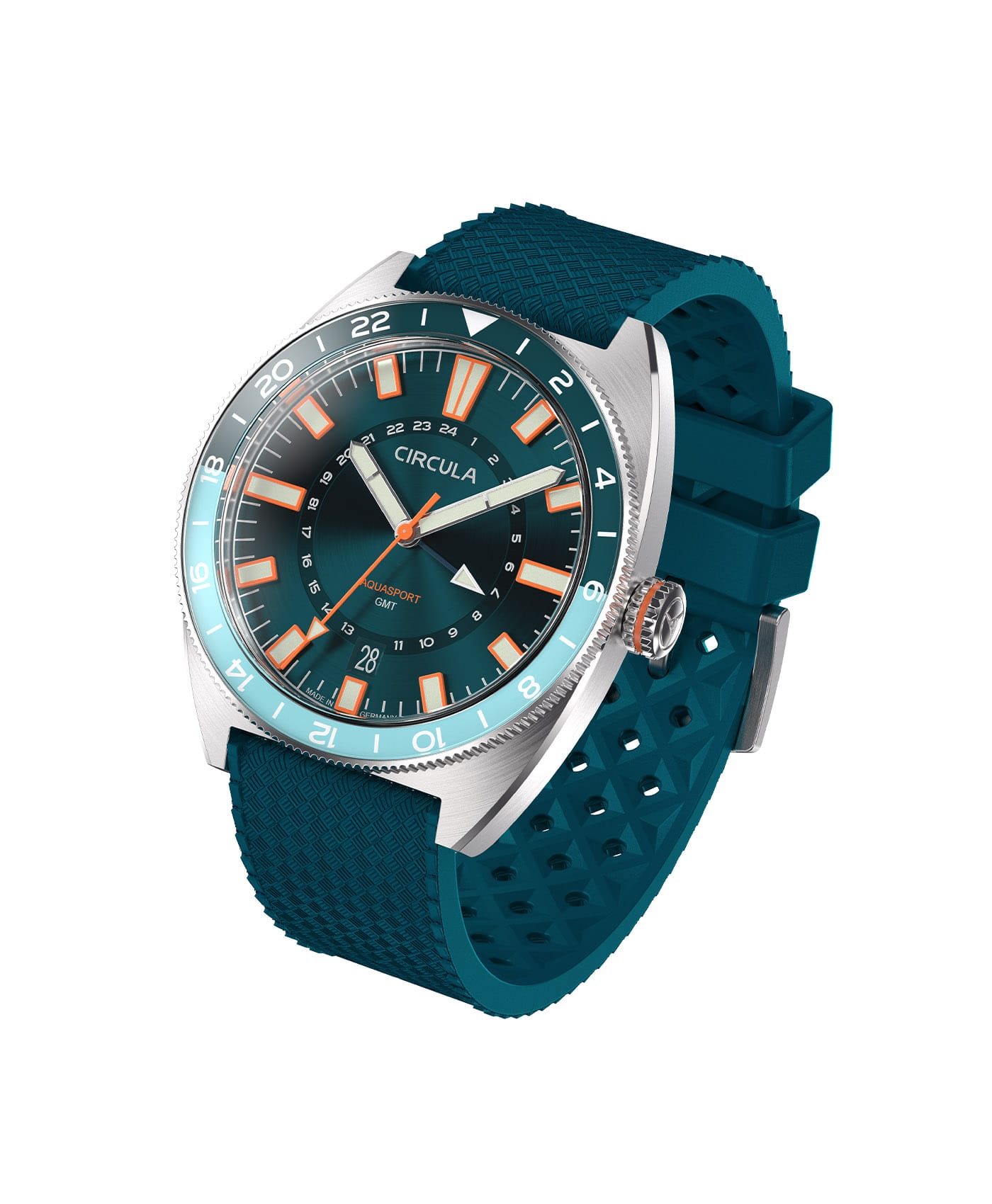 Circula - AquaSport GMT - rubber - Steel-view-min