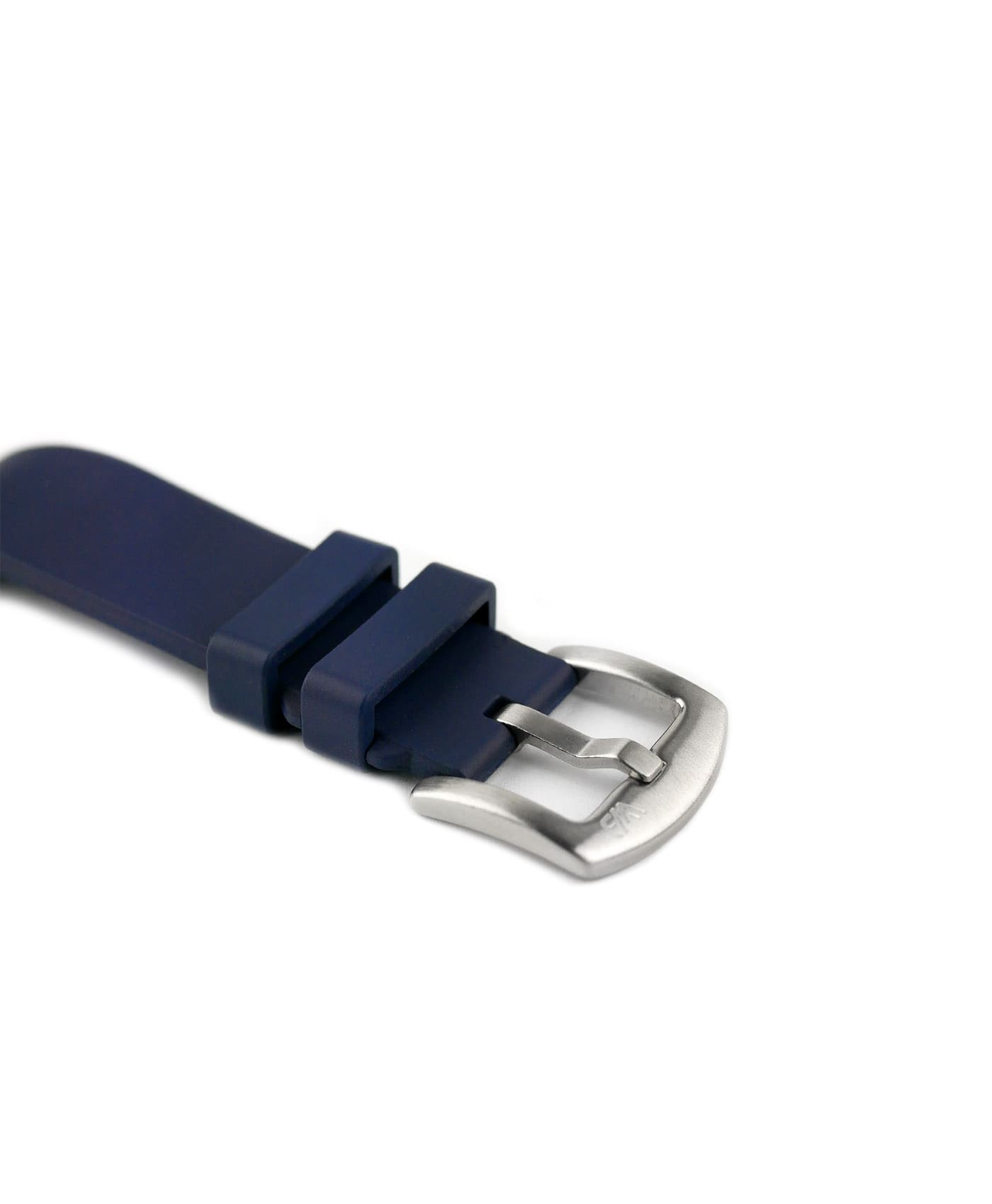 Classic plain Rubber watch strap_Blue_buckle