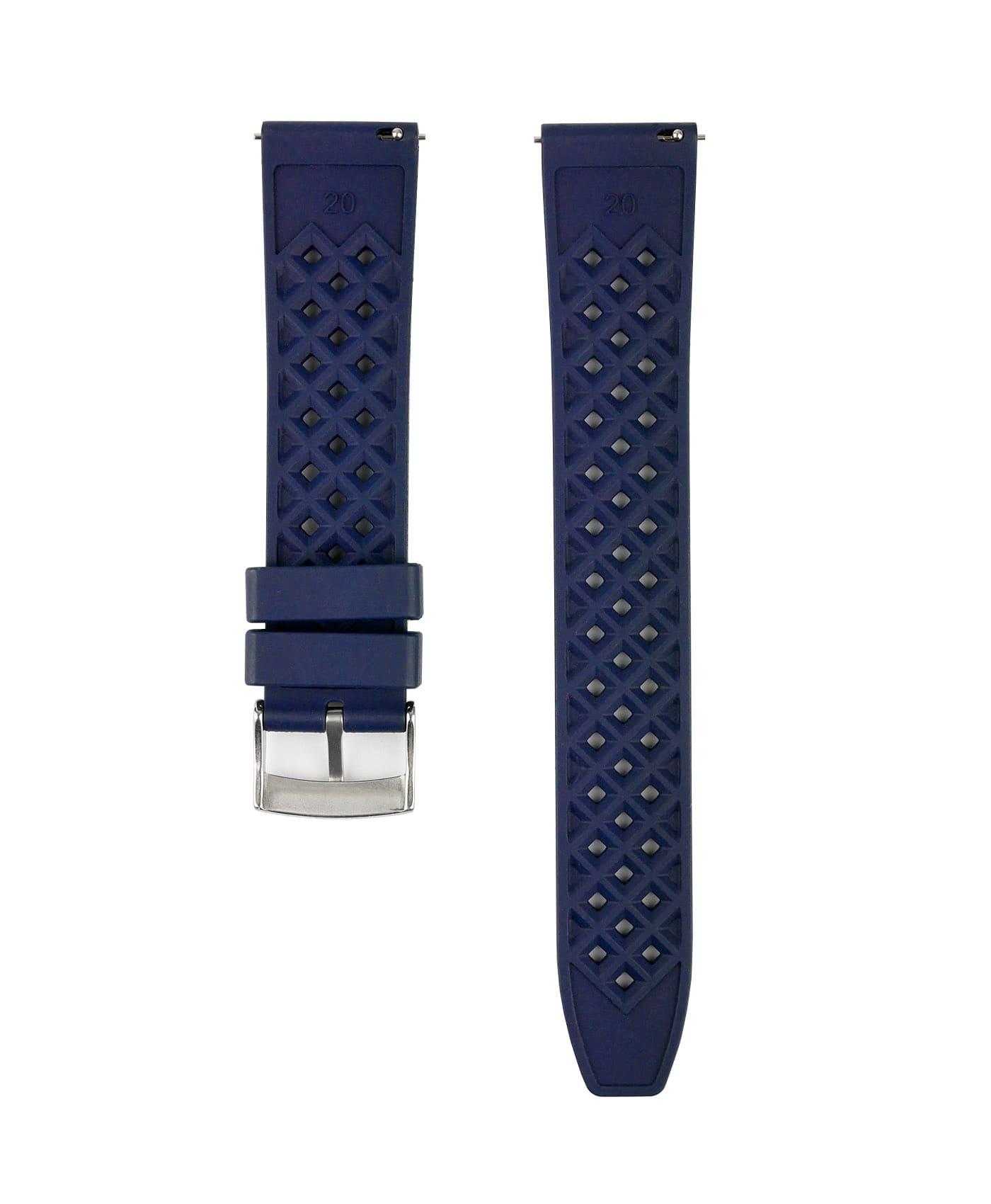 Honeycomb FKM Rubber watch strap_Blue_Back