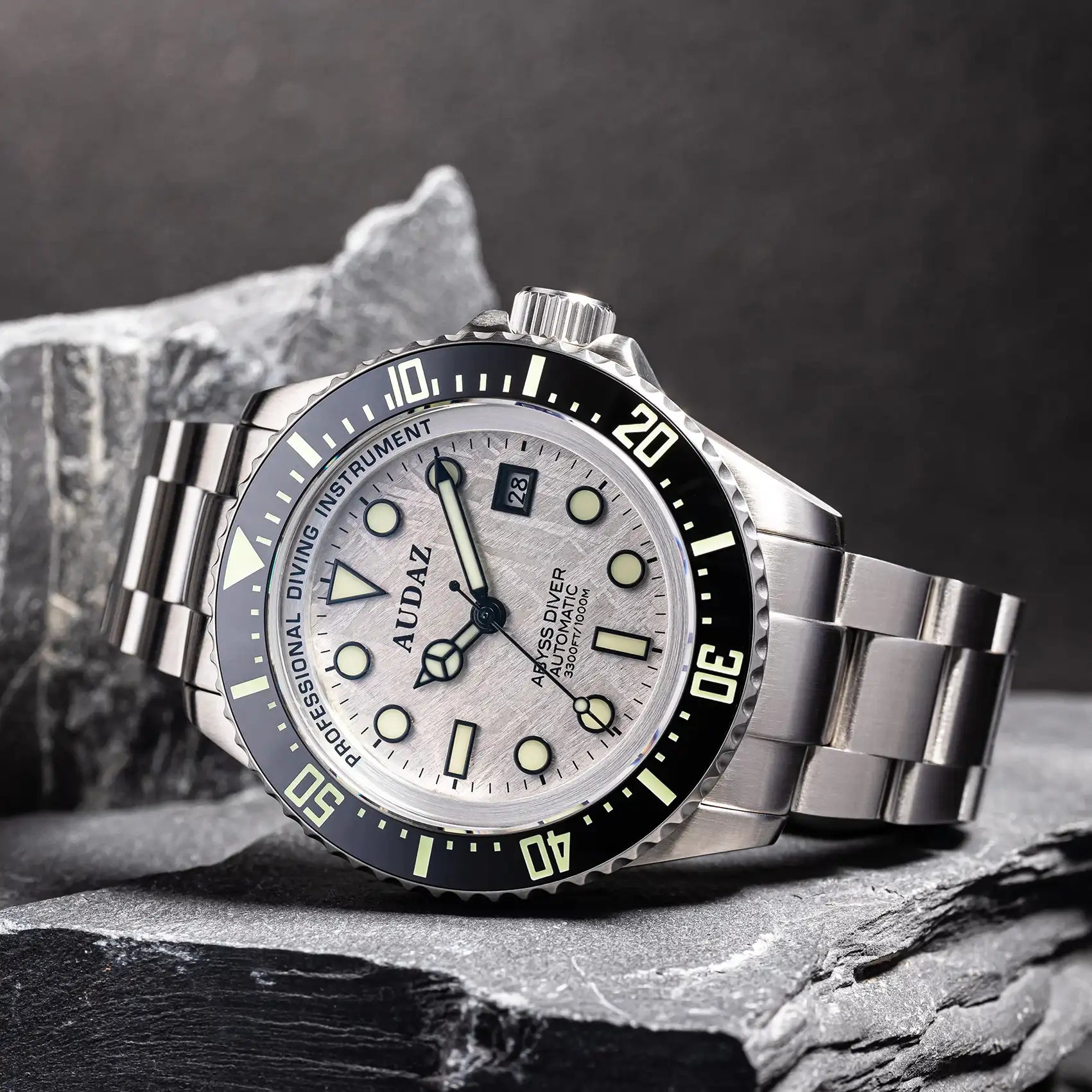 Audaz ABYSS DIVER ADZ-3010-11 Uhr mit Meteorit Zifferblatt Mood