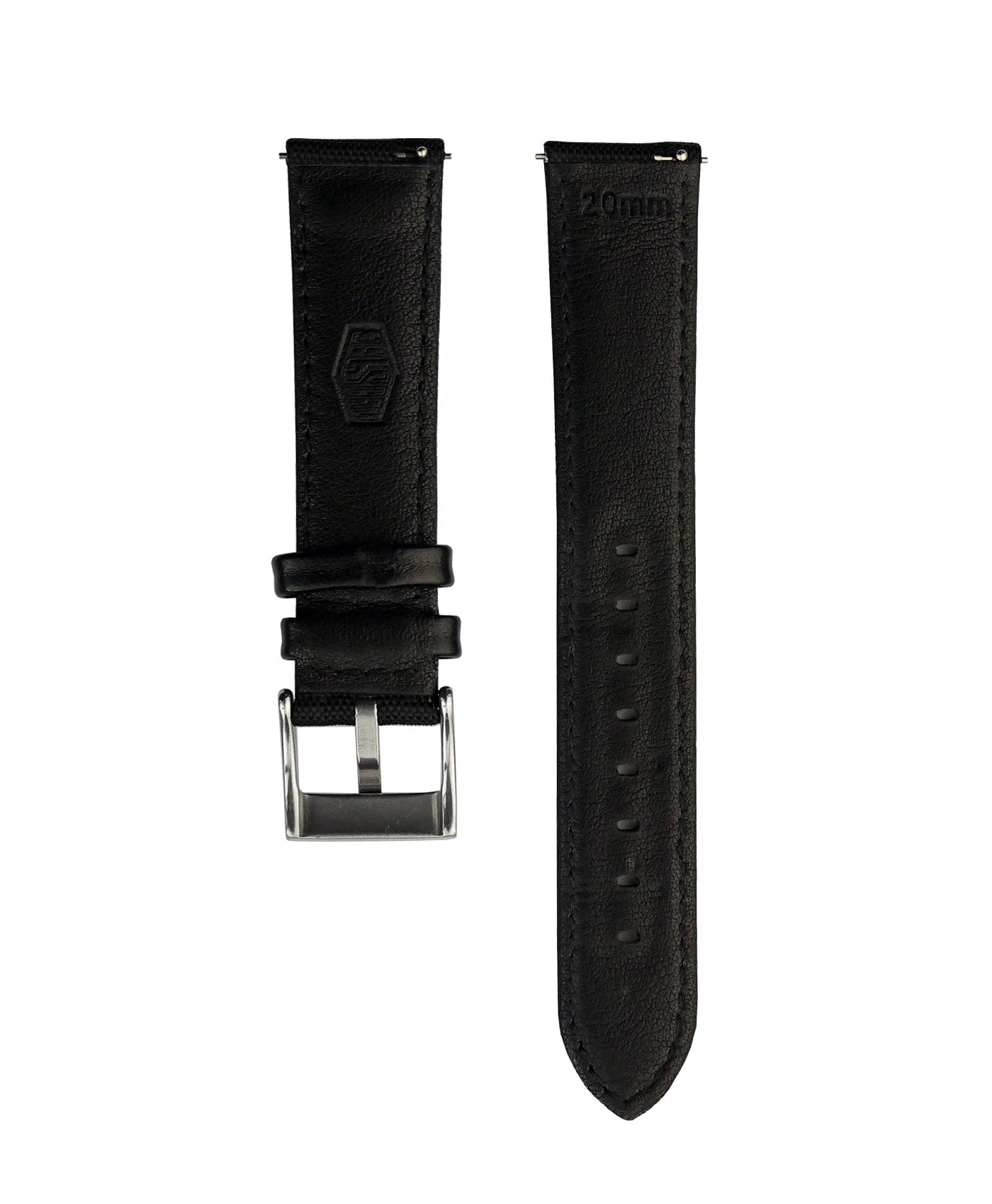 Jelsdal - Sailcloth Watch Strap - Black - back-min