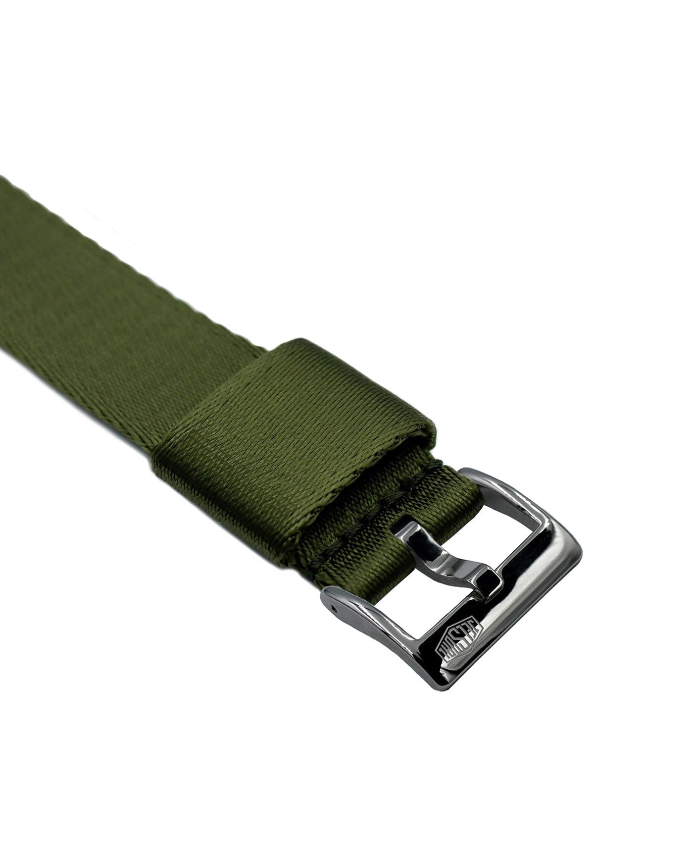 Jelsdal - Vintage Military Single Pass Nato Strap -Green-Polished buckle