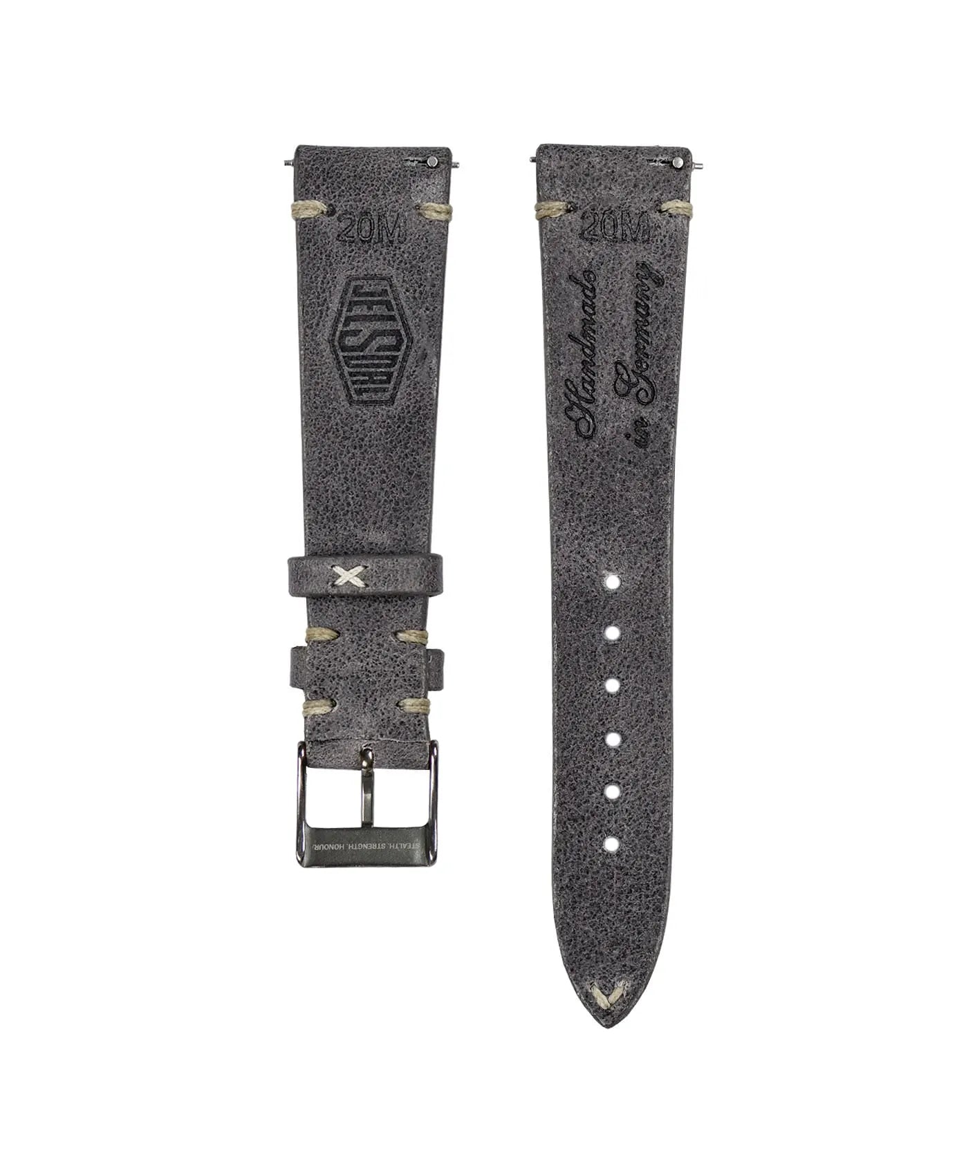 Jelsdal - Vintage Leather Watch Strap - Dark Grey