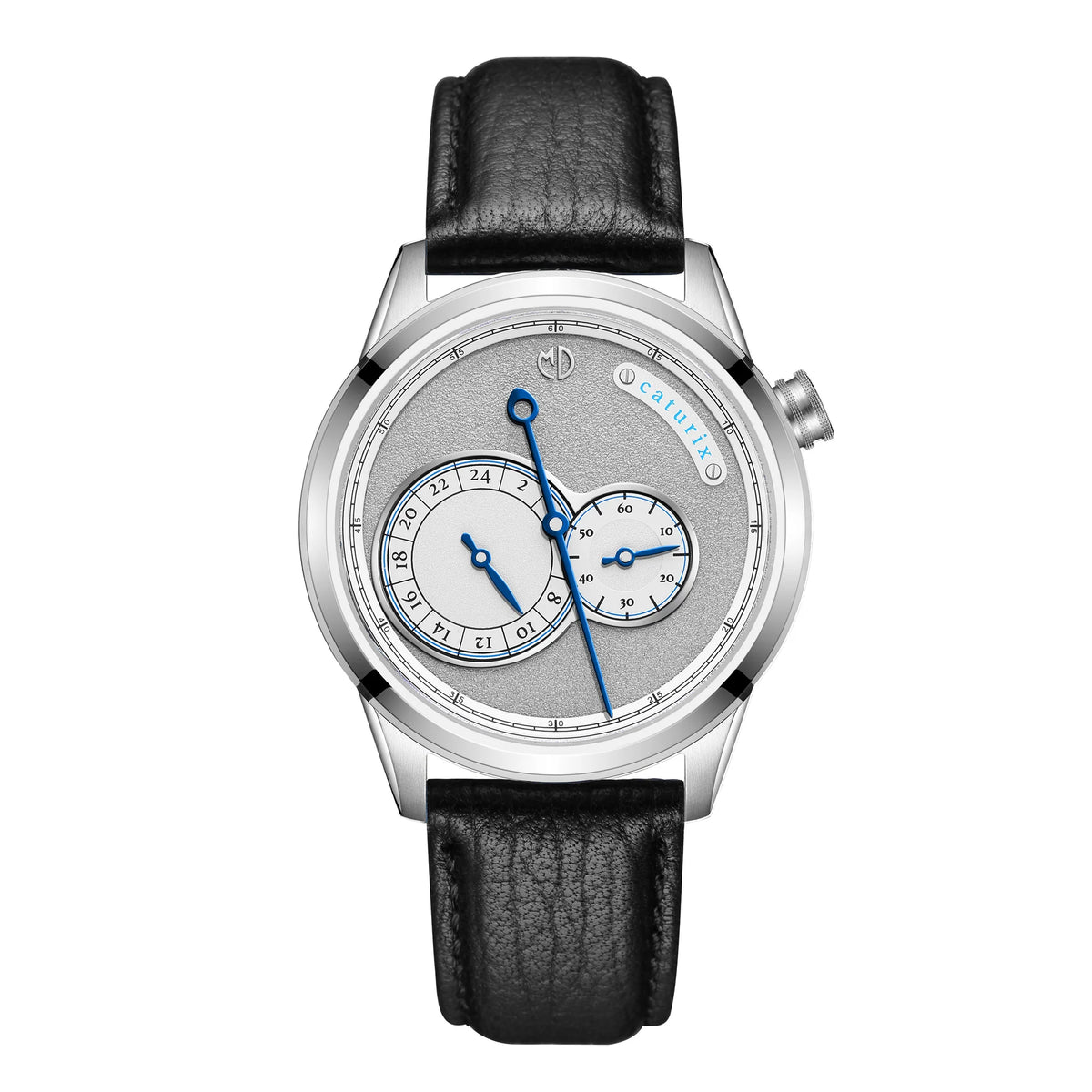モアサナイトWatchJAXN PAVEjewelry o1モデル　シルバー MD Watches Studio - Supernatural - Caturix - Accent Black Leather