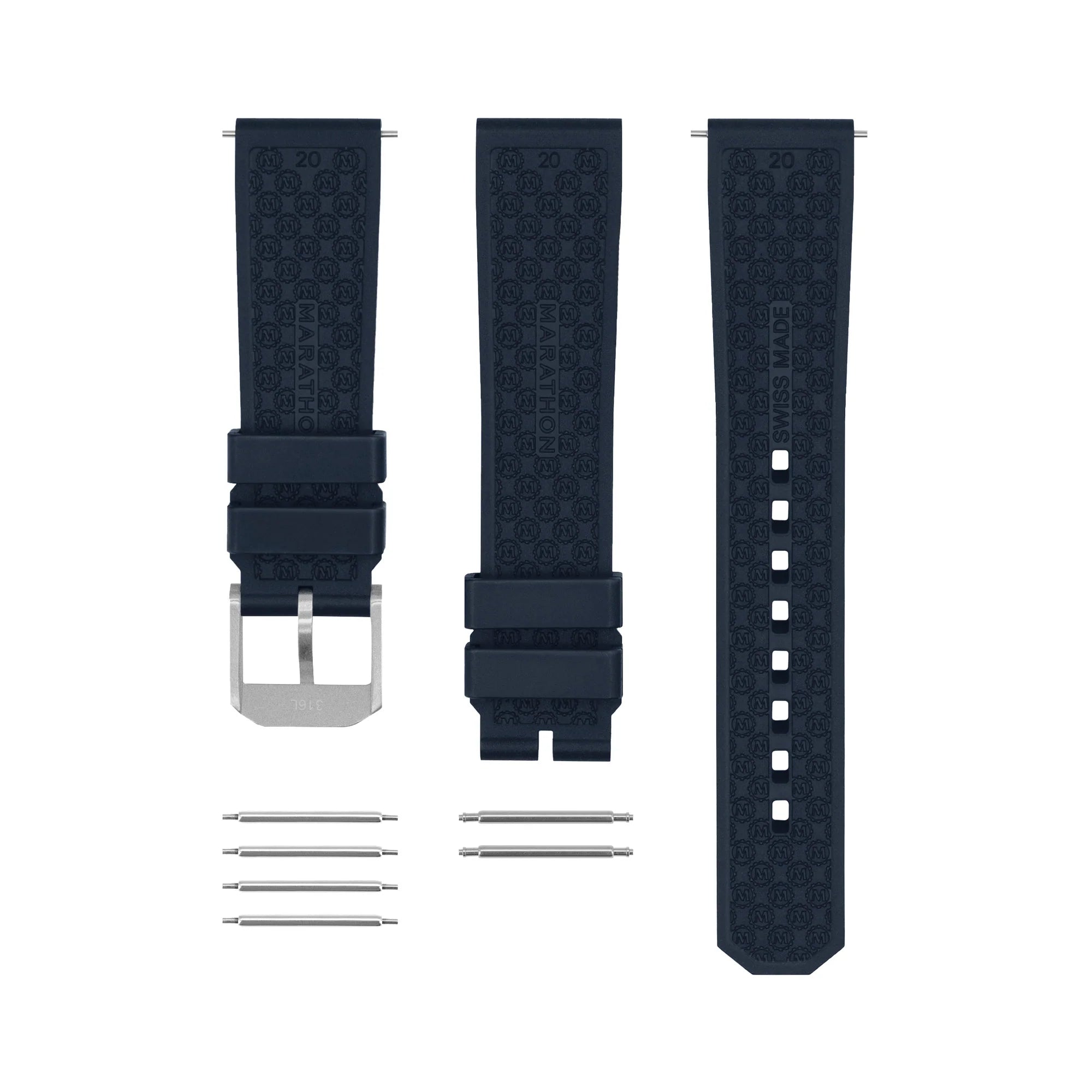 Marathon - 3-Piece Rubber Strap Kit - Blue