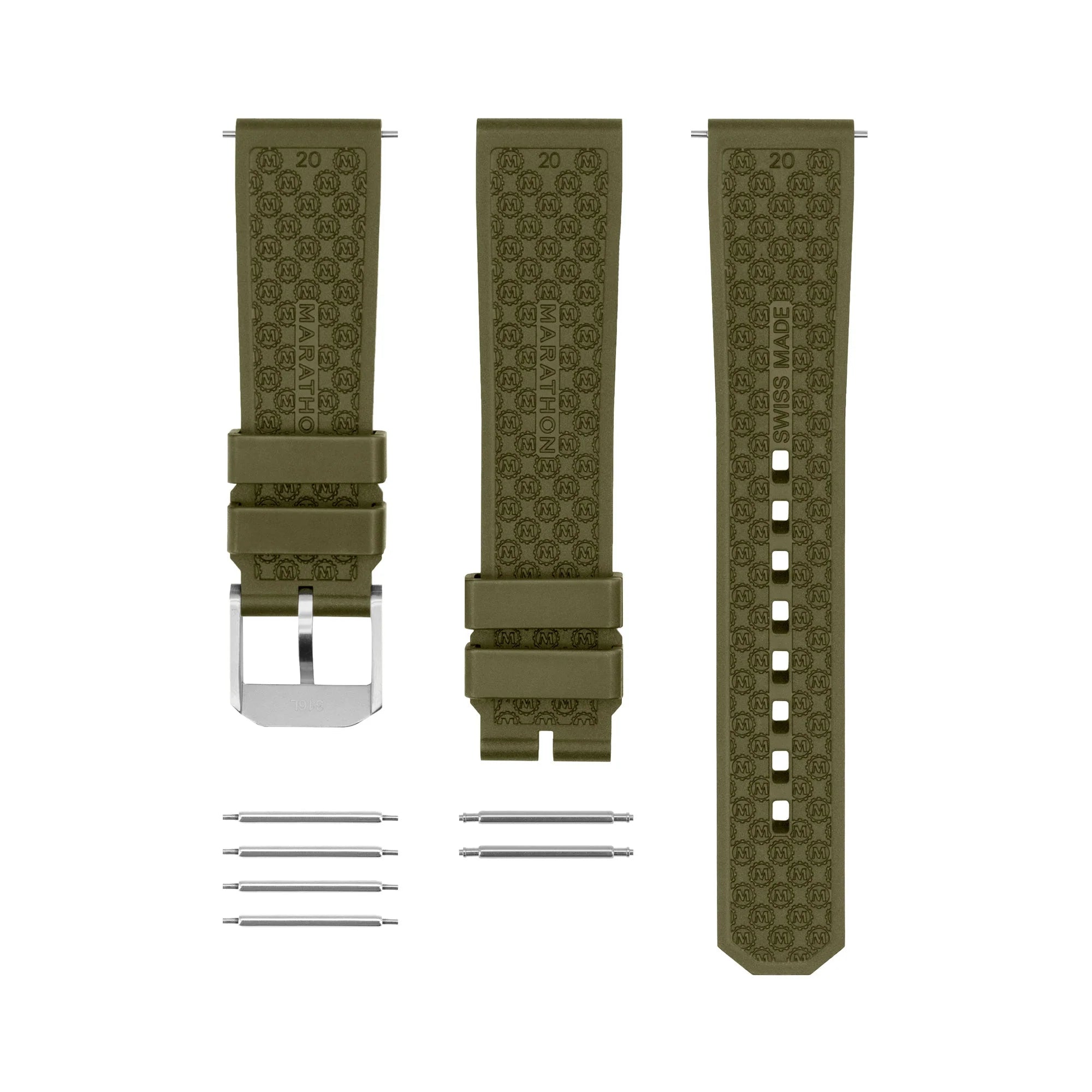 Marathon - 3-Piece Rubber Strap Kit - OD Green