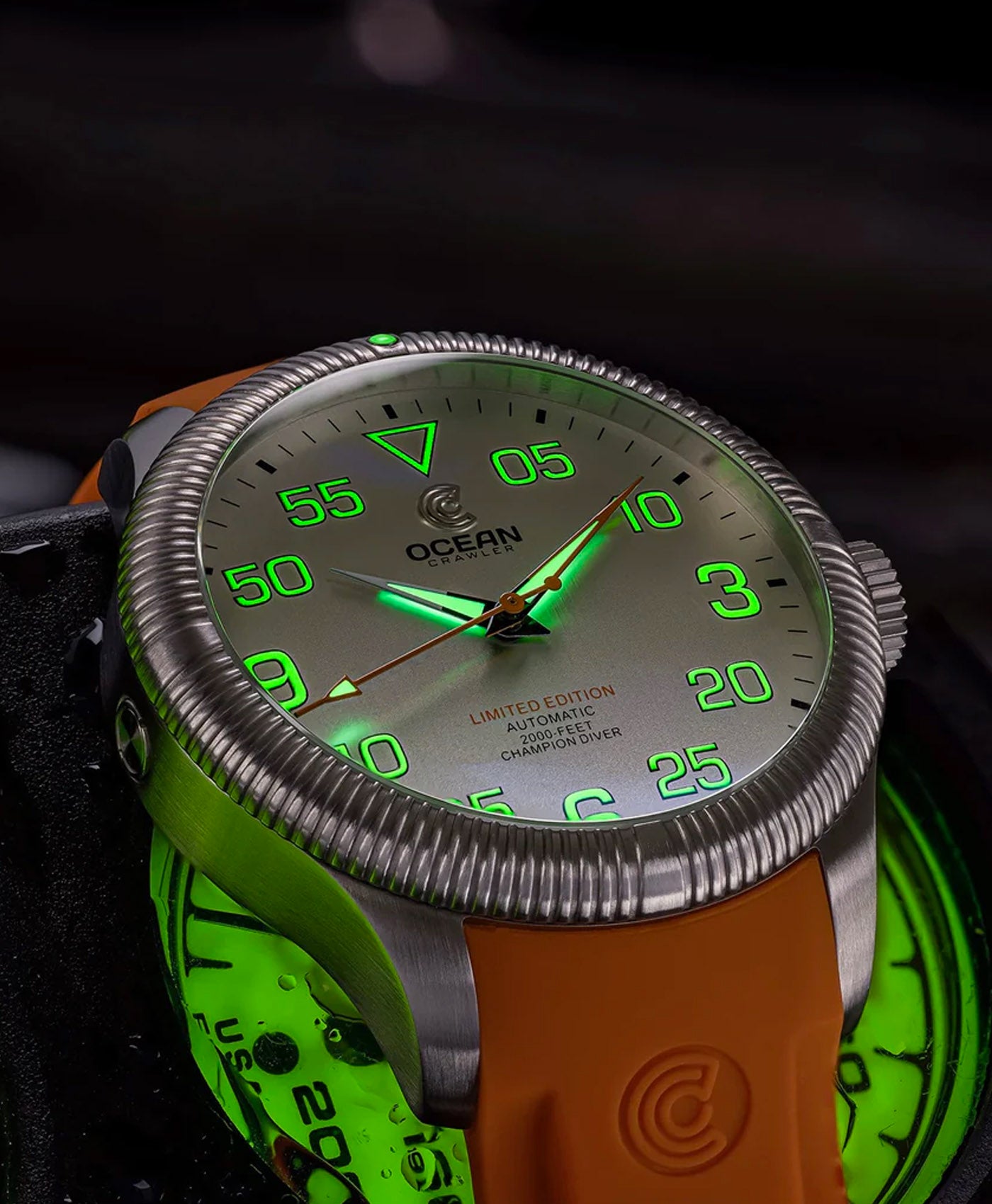 Ocean Crawler Champion Diver - Limited Edition - Submarine Silver-lume