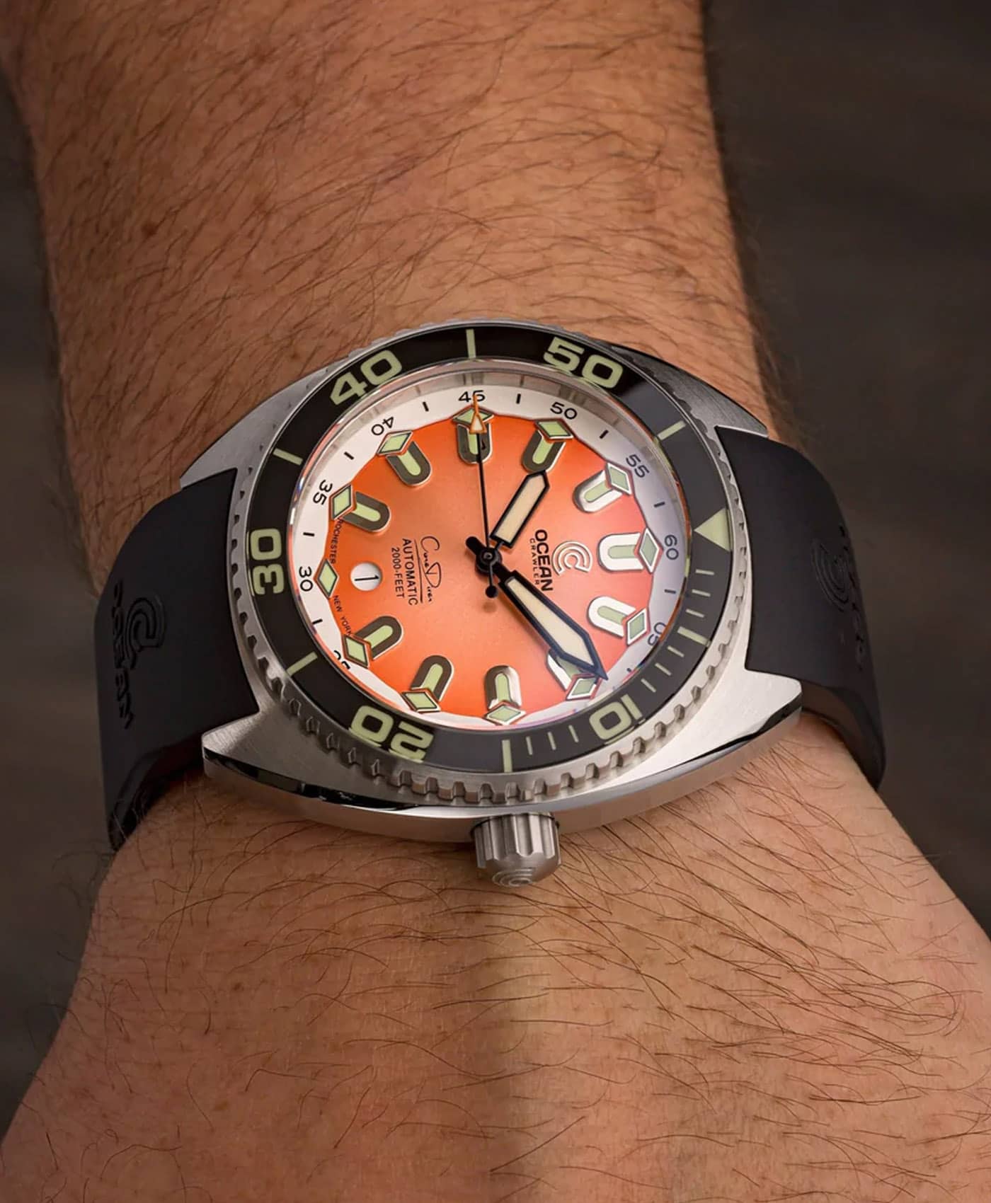 Ocean Crawler - Core Diver - Orange Refractor - Summer Edition-wrist shot-min