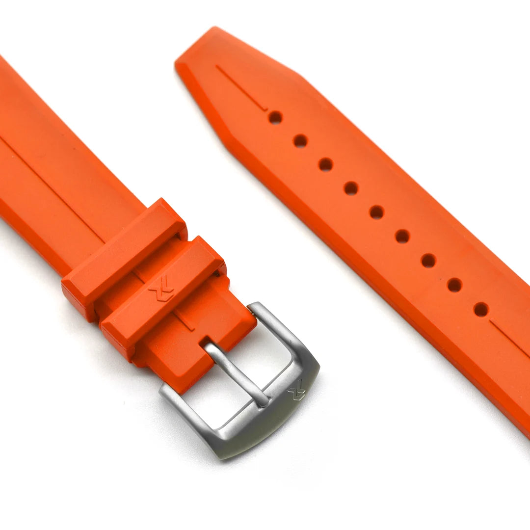 RZE - Hexaflex Rubber Watch Strap - Rescue Orange
