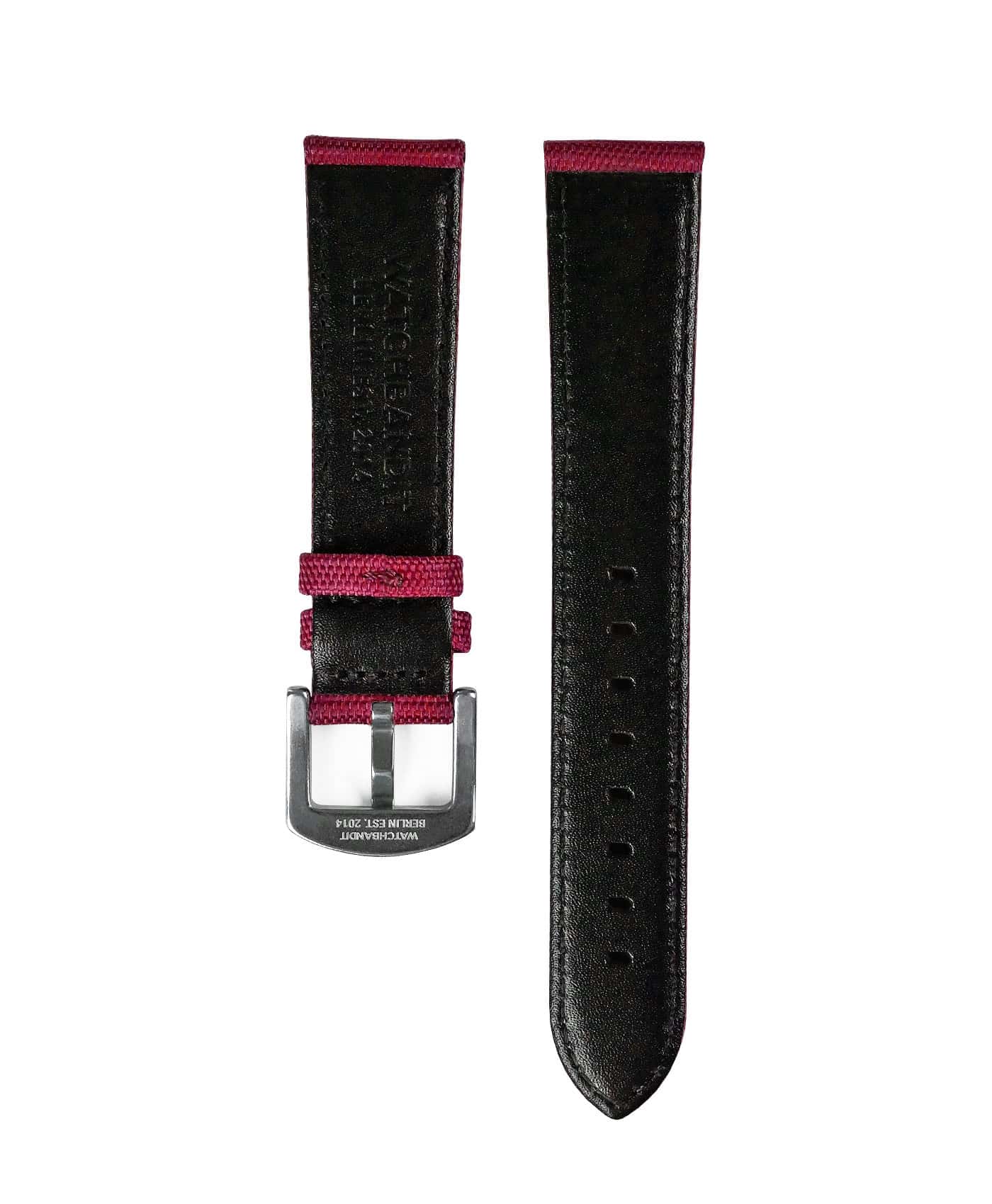Premium Sailcloth watch strap Burgundy_WB Original_Back side