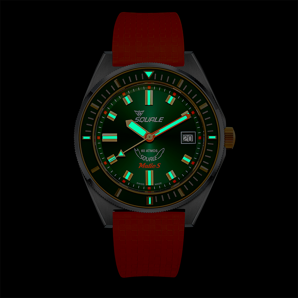 Squale - Matic S - Green Two Tone - Mosaic Rubber - MATICGGRGR.MROR