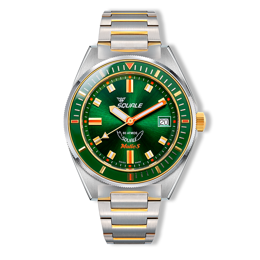 Squale - Matic S - Green Two Tone - Steel Bracelet - MATICGGRGR.SSBI