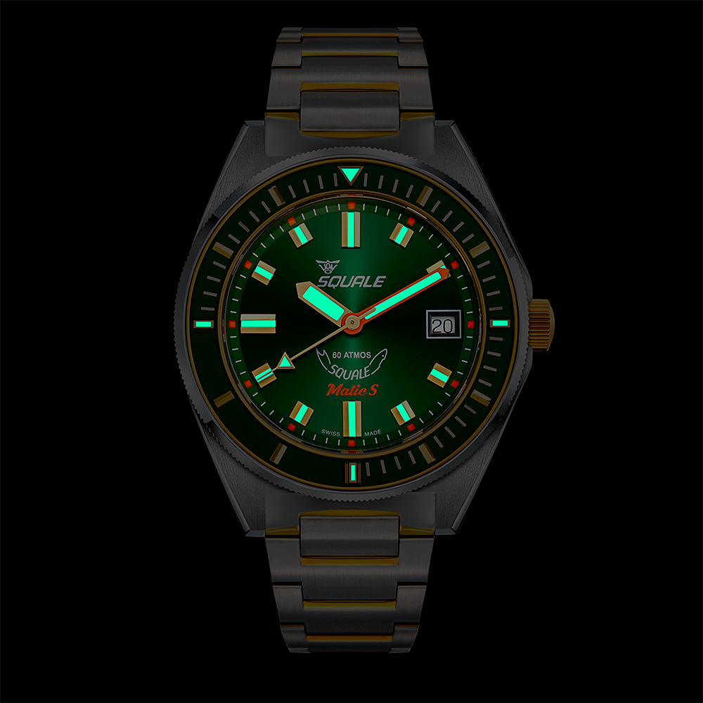 Squale - Matic S - Green Two Tone - Steel Bracelet - MATICGGRGR.SSBI