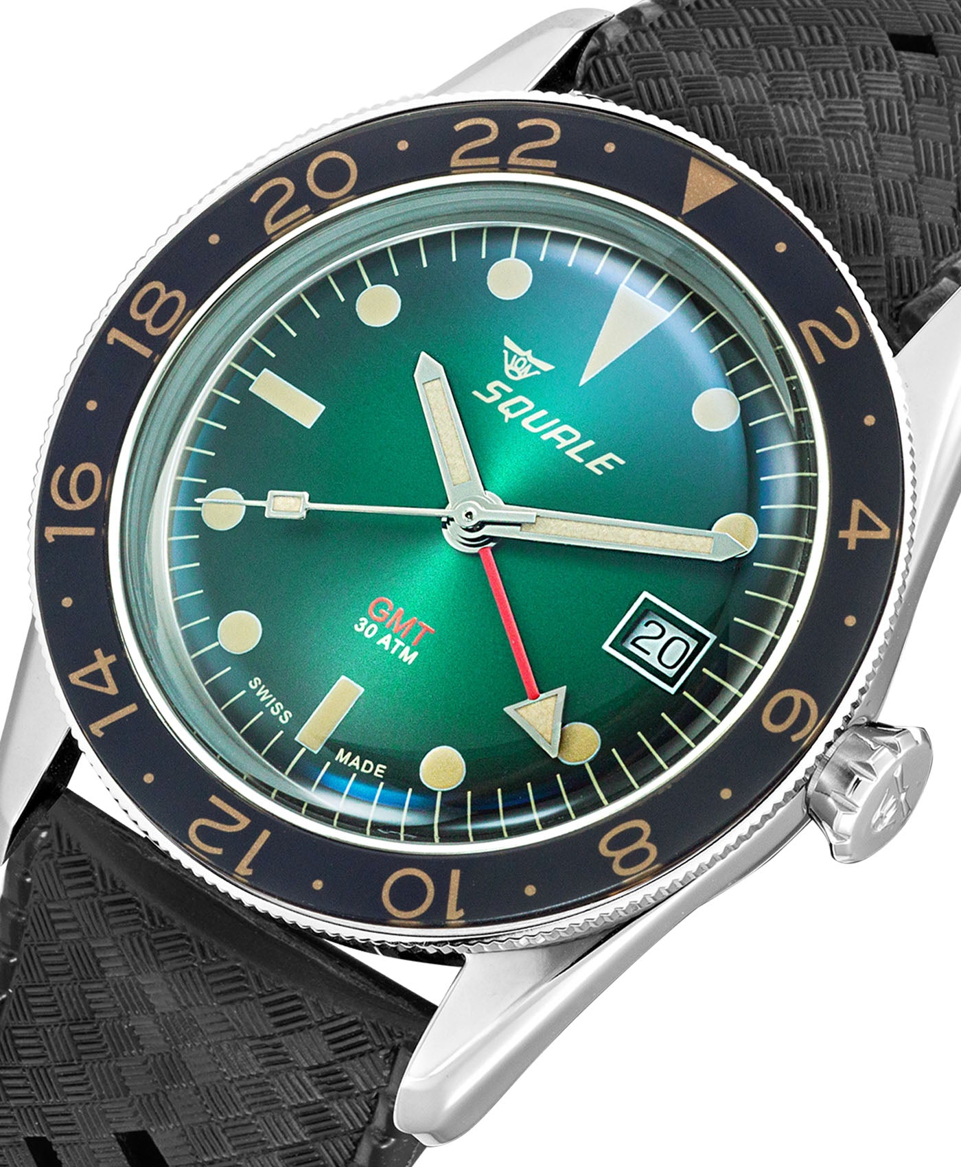 Squale - SUB 39 - GMT Vintage - Grün -close up