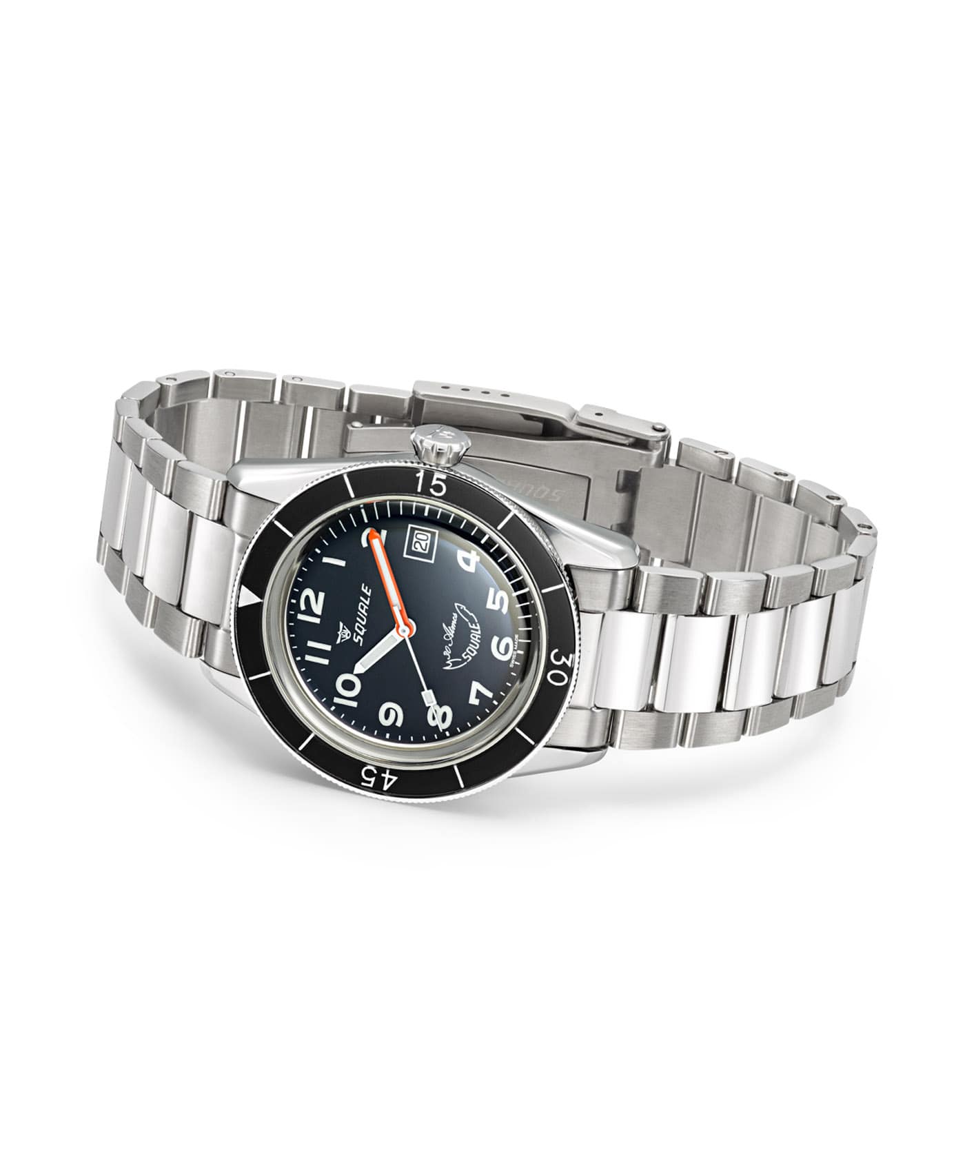 Squale - SUB39 - Black Arabic - Metal Bracelet-min