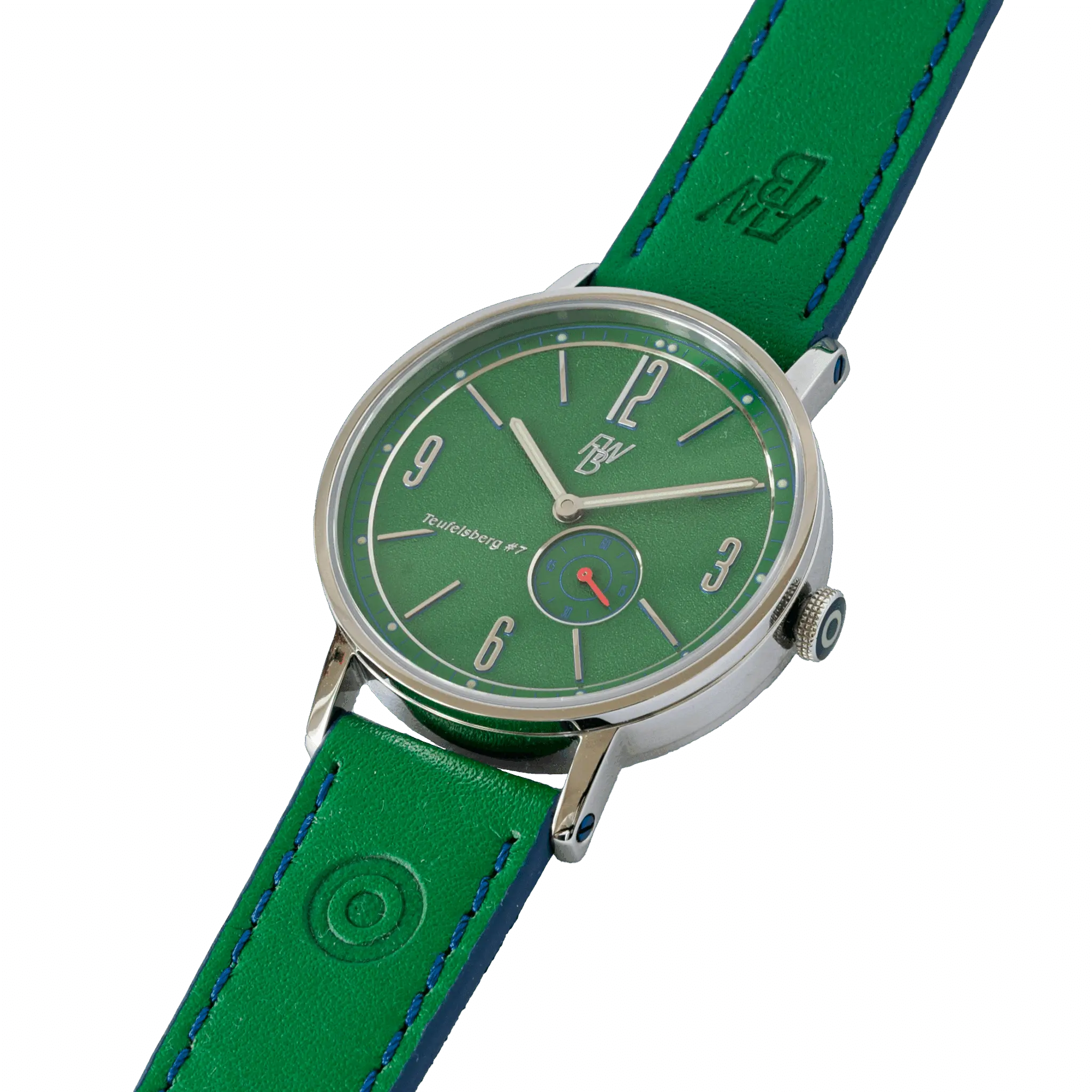 green watch on green strap