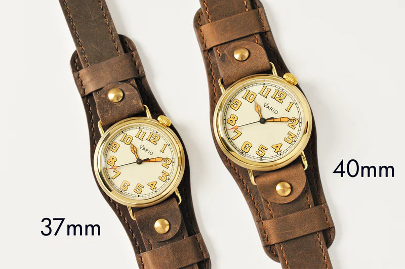 Vario - 1918 Pilot Brass Cream Dial with Orange Lume Watch