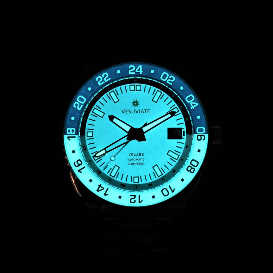 Vesuviate Watches-Volare White-Lume-min