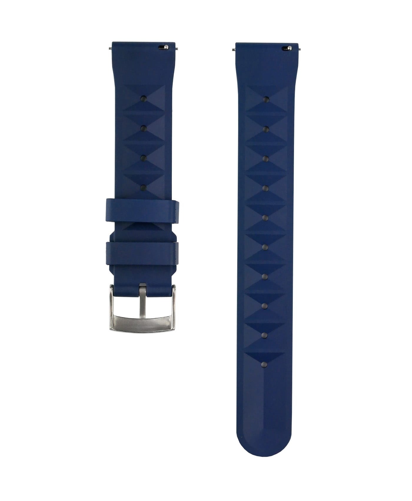 Waffle Rubber watch strap_Blue_back