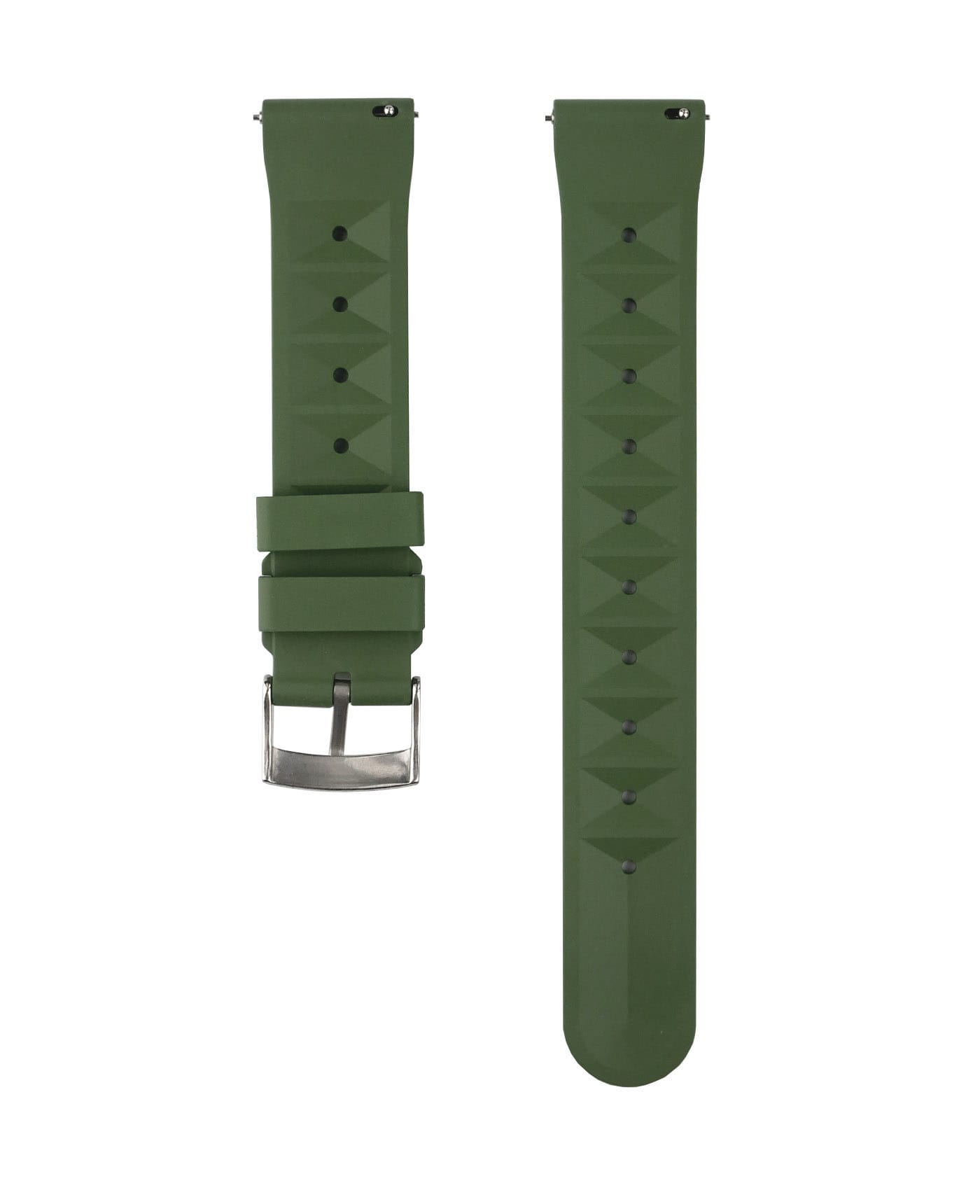 Waffle Rubber watch strap_Green_back