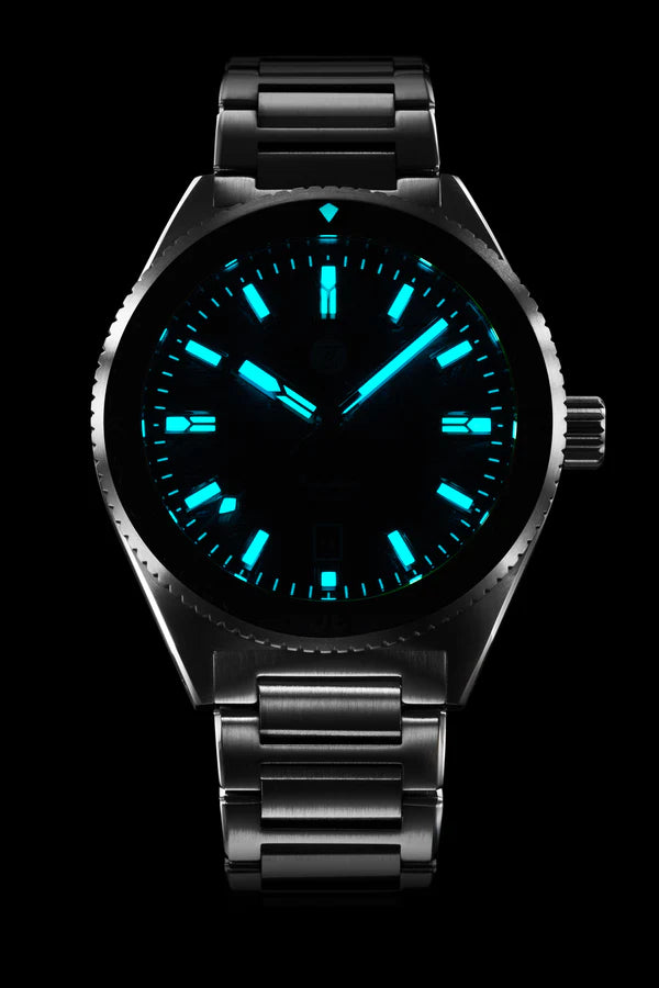 Zelos - Blacktip 41mm SS - Teal Meteorite lume