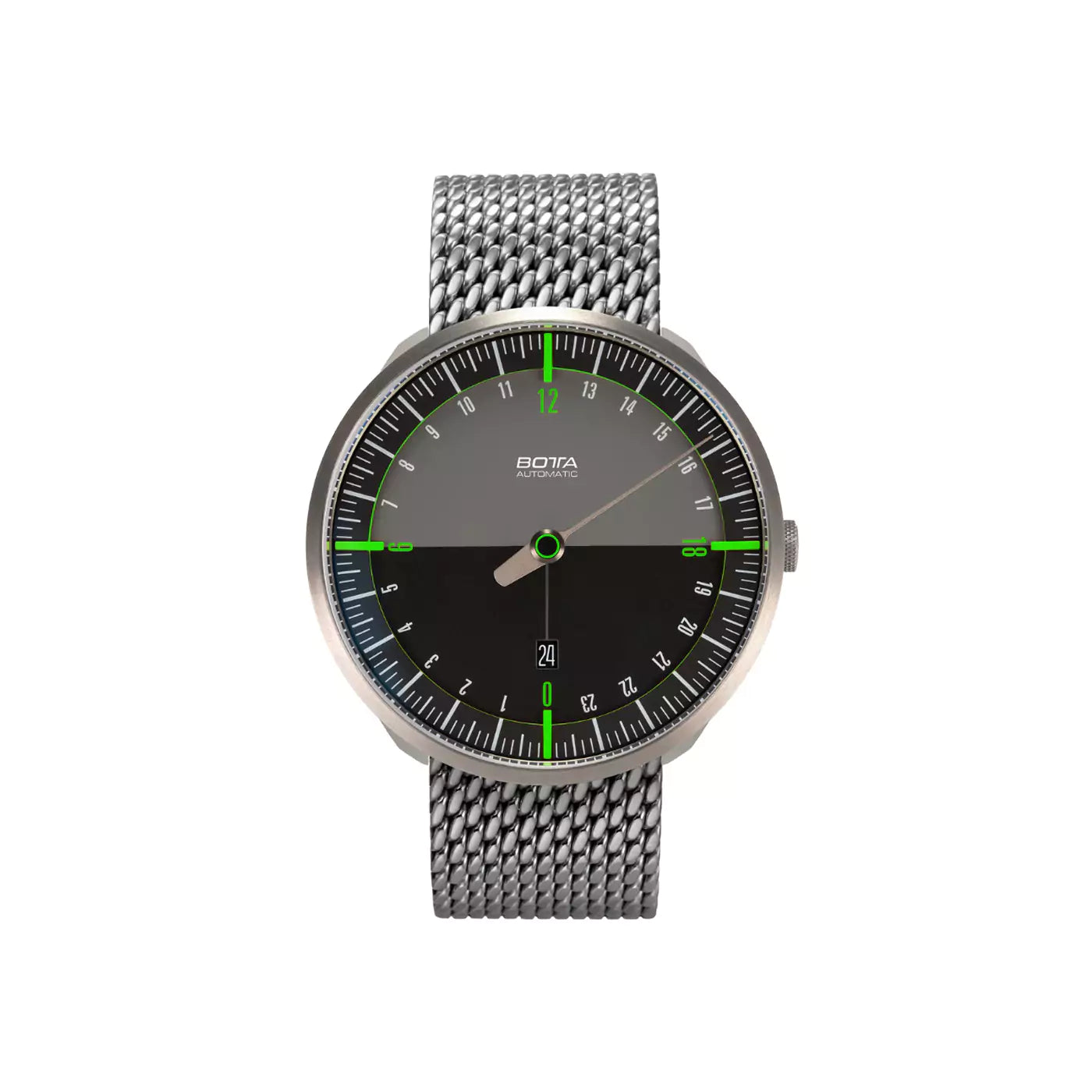 botta-uno-24-automatic-black-green-milanese