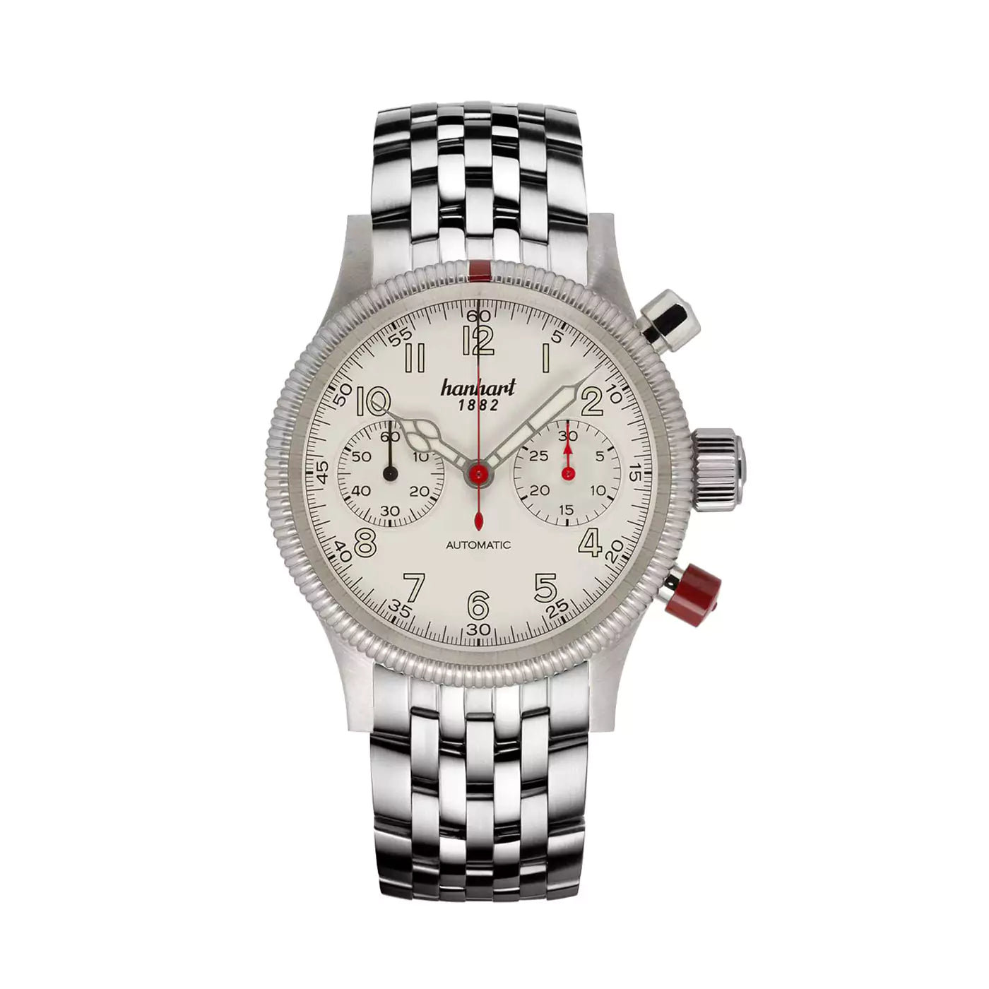 hanhart-pioneer-mk-ii-antique-white-40-mm-metal-bracelet