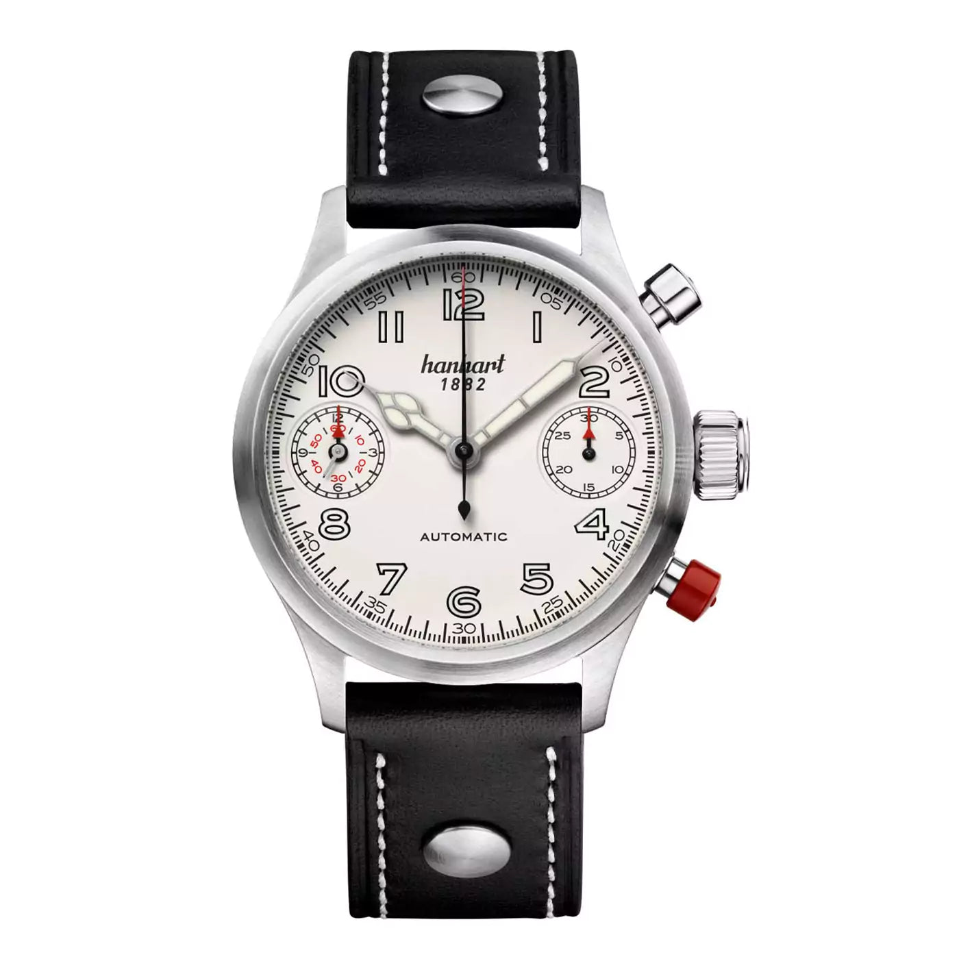 hanhart-pioneer-twindicator-antique-white-smooth-bezel-45-mm-black-leather