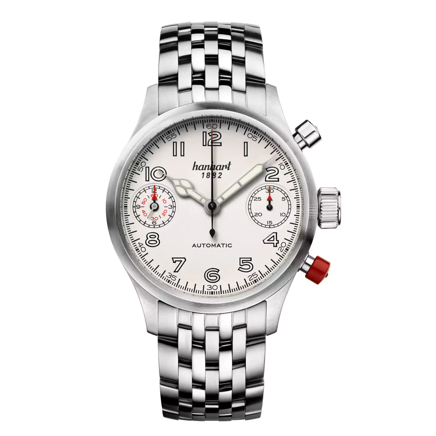 hanhart-pioneer-twindicator-antique-white-smooth-bezel-45-mm-metal-bracelet