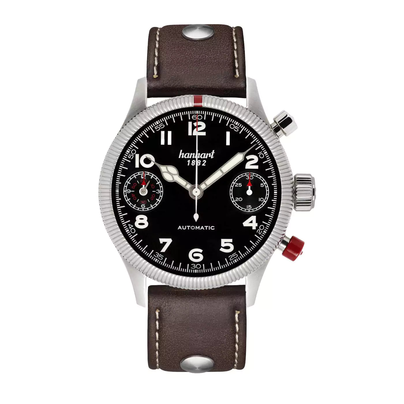 hanhart-pioneer-twindicator-black-fluted-bezel-45-mm-dark-brown-leather