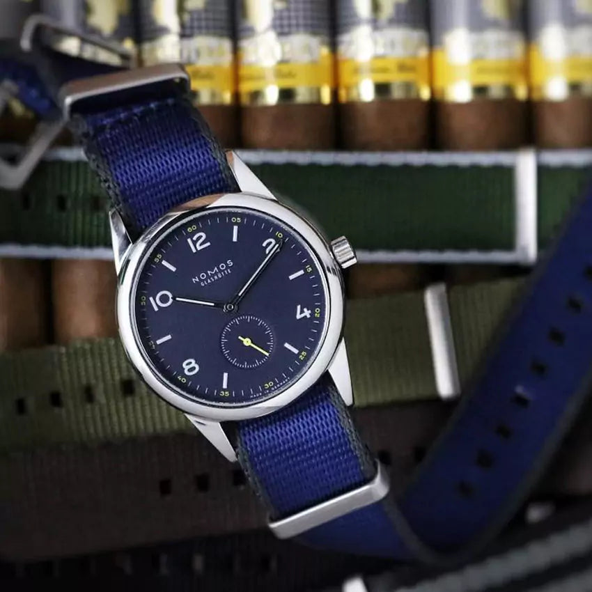 nomos-club-paired-with-single-piece-nylon-strap-blue-