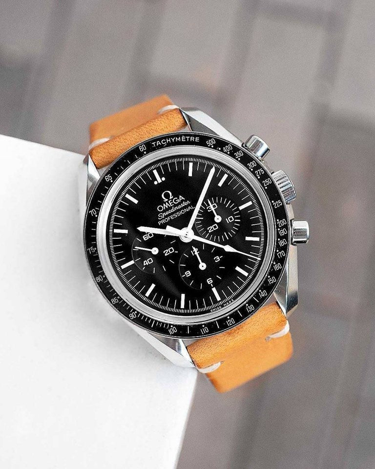 omega speedmaster wb original tanned vintage strap