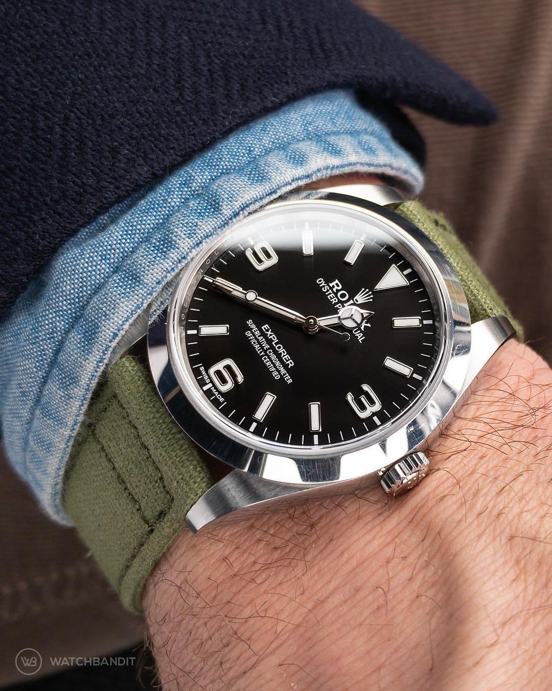 rolex exporer watchbandit canvas strap