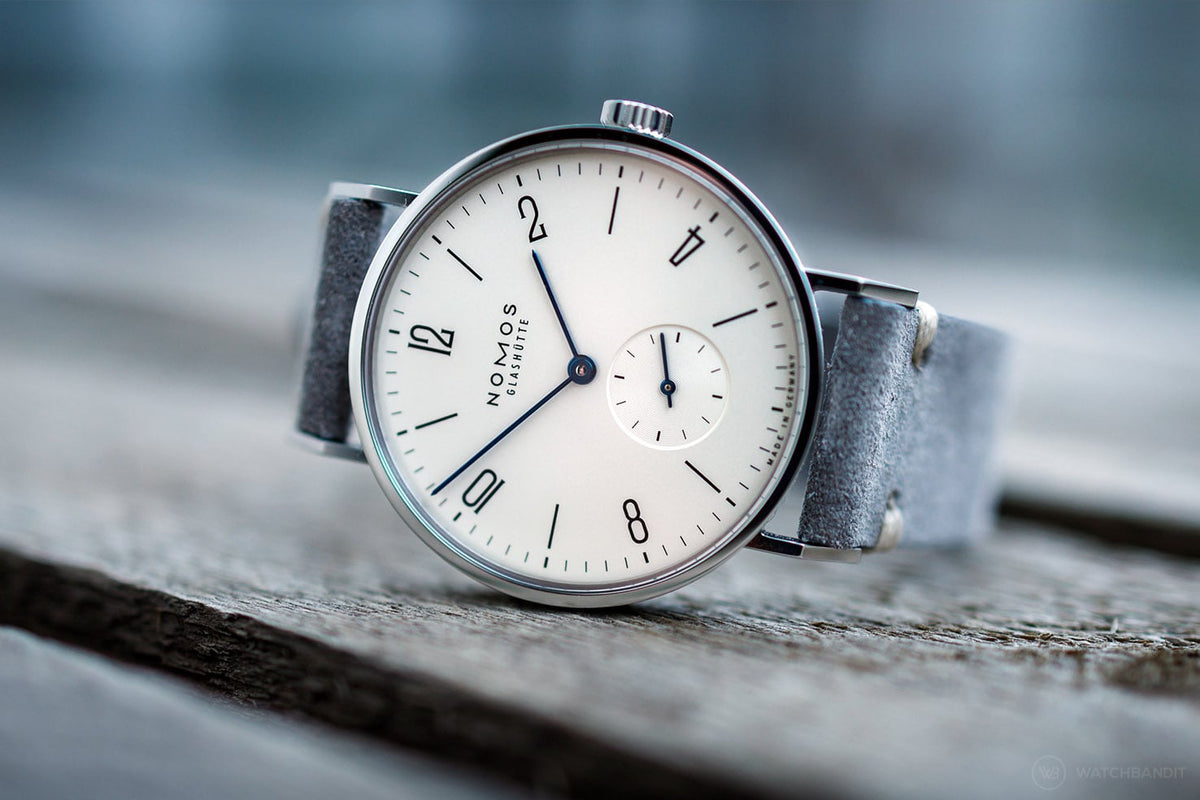 NOMOS_Tangente_odark-grey_suede_strap_watchbandit-min