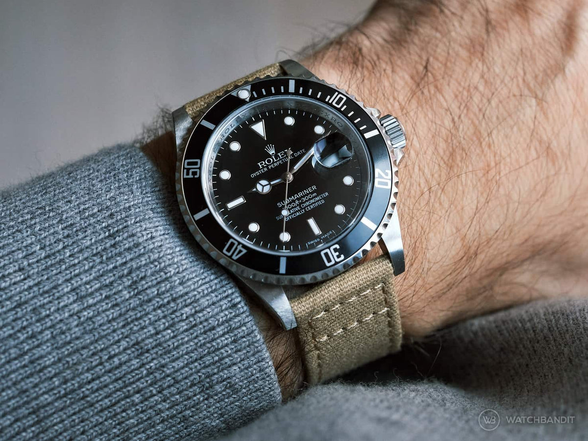 Rolex Submariner Strap Guide_Beige Canvas Strap_Watchbandit-min