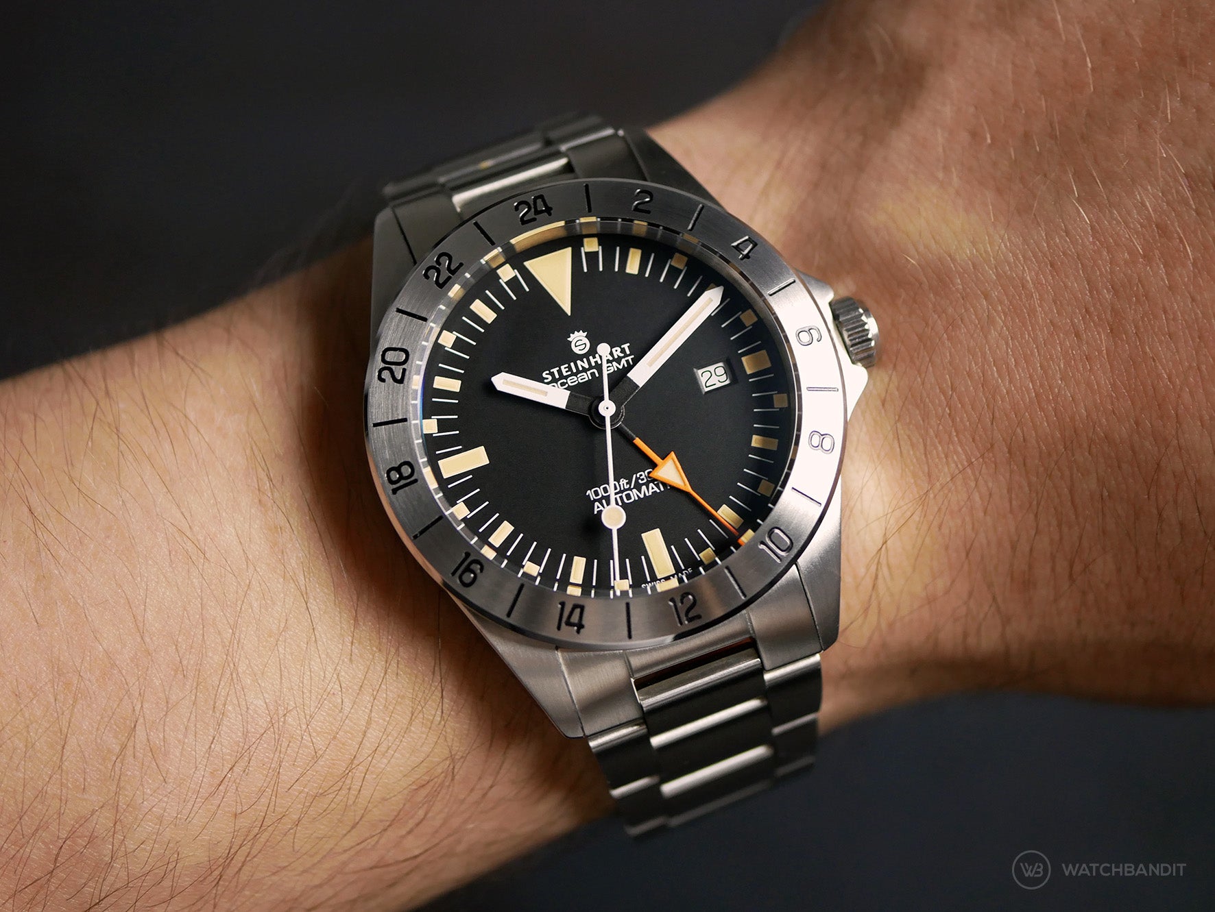 Steinhart Ocean Vintage GMT wrist shot