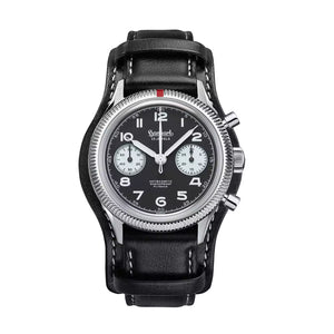 Hanhart - 417 1954 Flyback Reverse Panda - 39 mm - Leather Bracelet