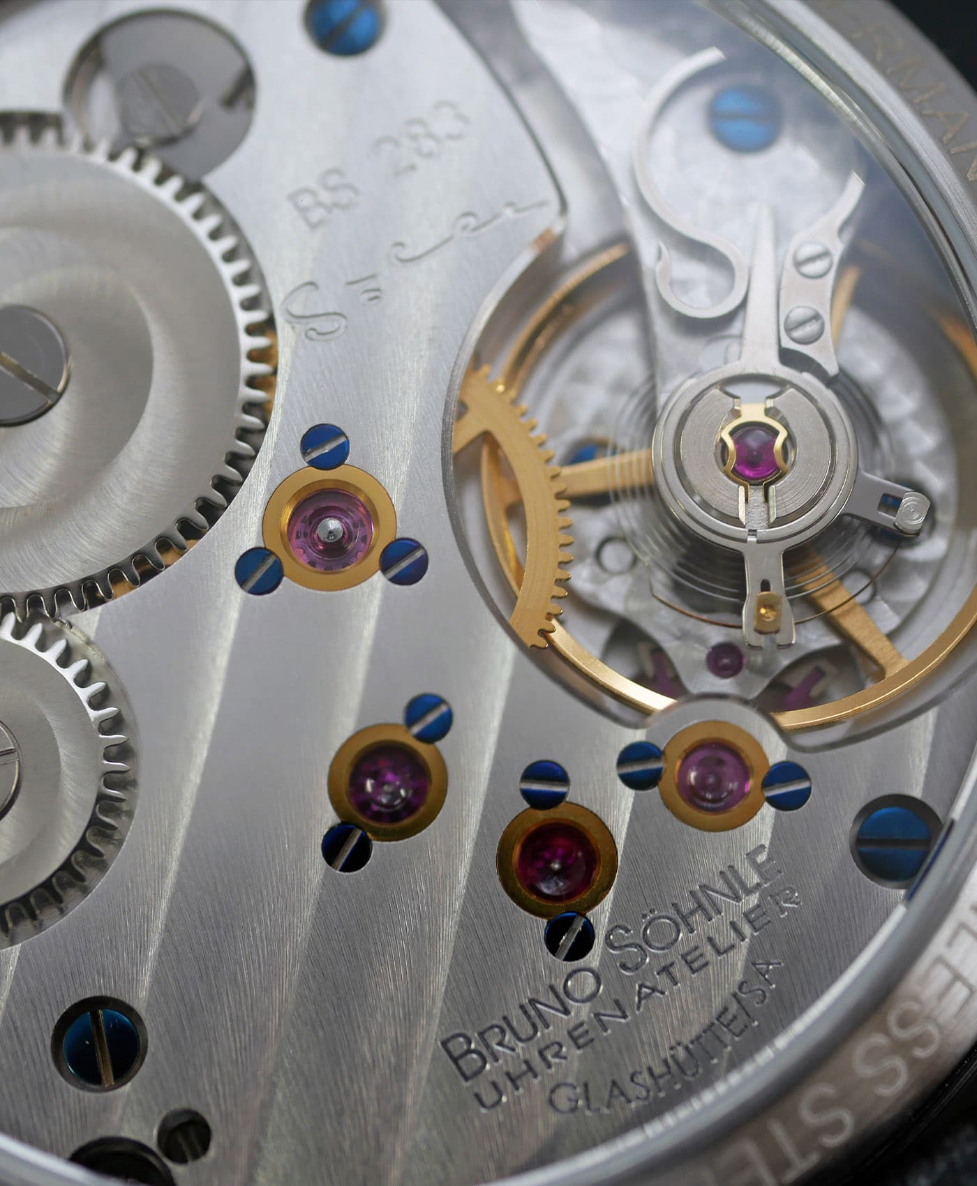 Bruno Söhnle Atelier caliber BS 283 (base movement Unitas 6498) close up-min