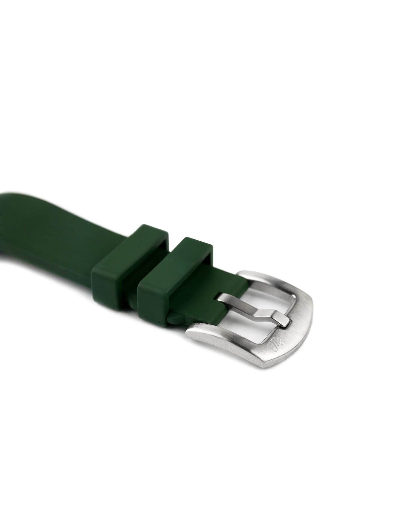 Classic plain Rubber watch strap_Green_buckle