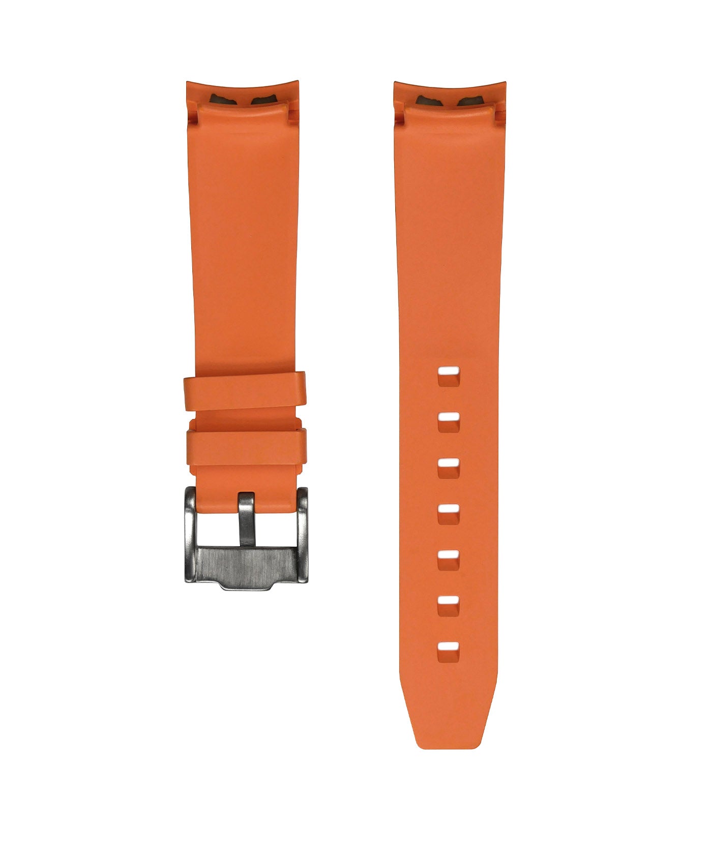 Curved-End-Rubber-Watch-Strap-Orange-WB-Original-back