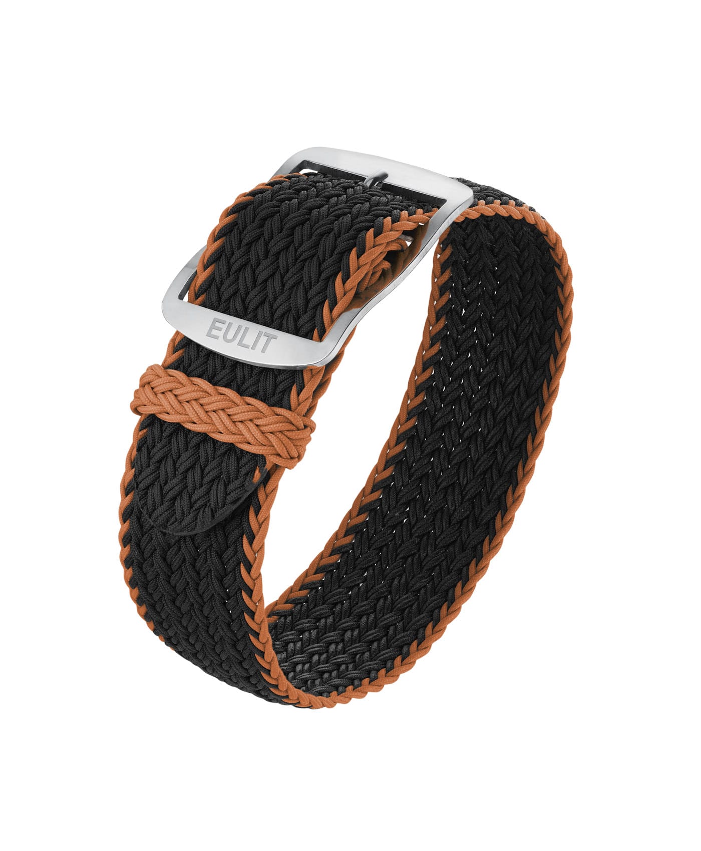 Eulit - Atlantic Perlon Strap - Black-Orange-min