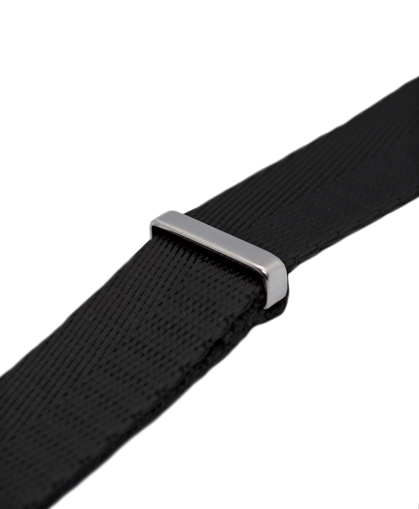 Herringbone Nato Strap - Black - Side-min