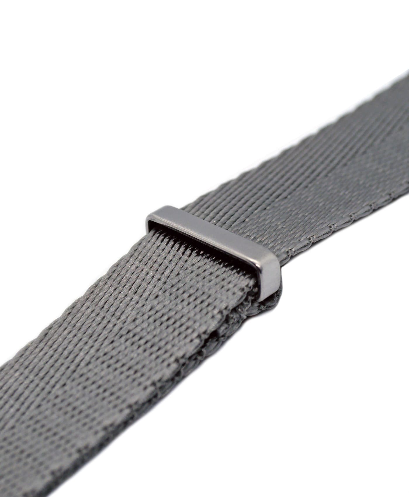 Herringbone Nato Strap - Grey - Side-min