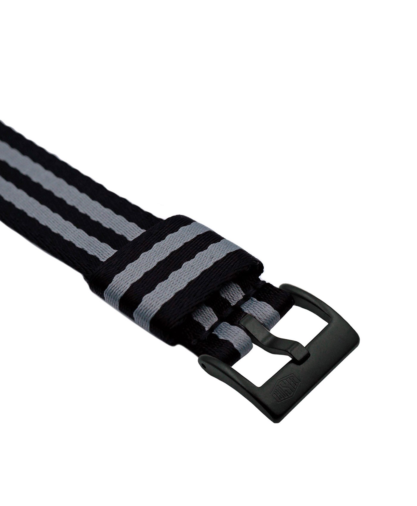 Jelsdal - Vintage Military Single Pass Nato Strap-Black-Grey-black PVD-buckle