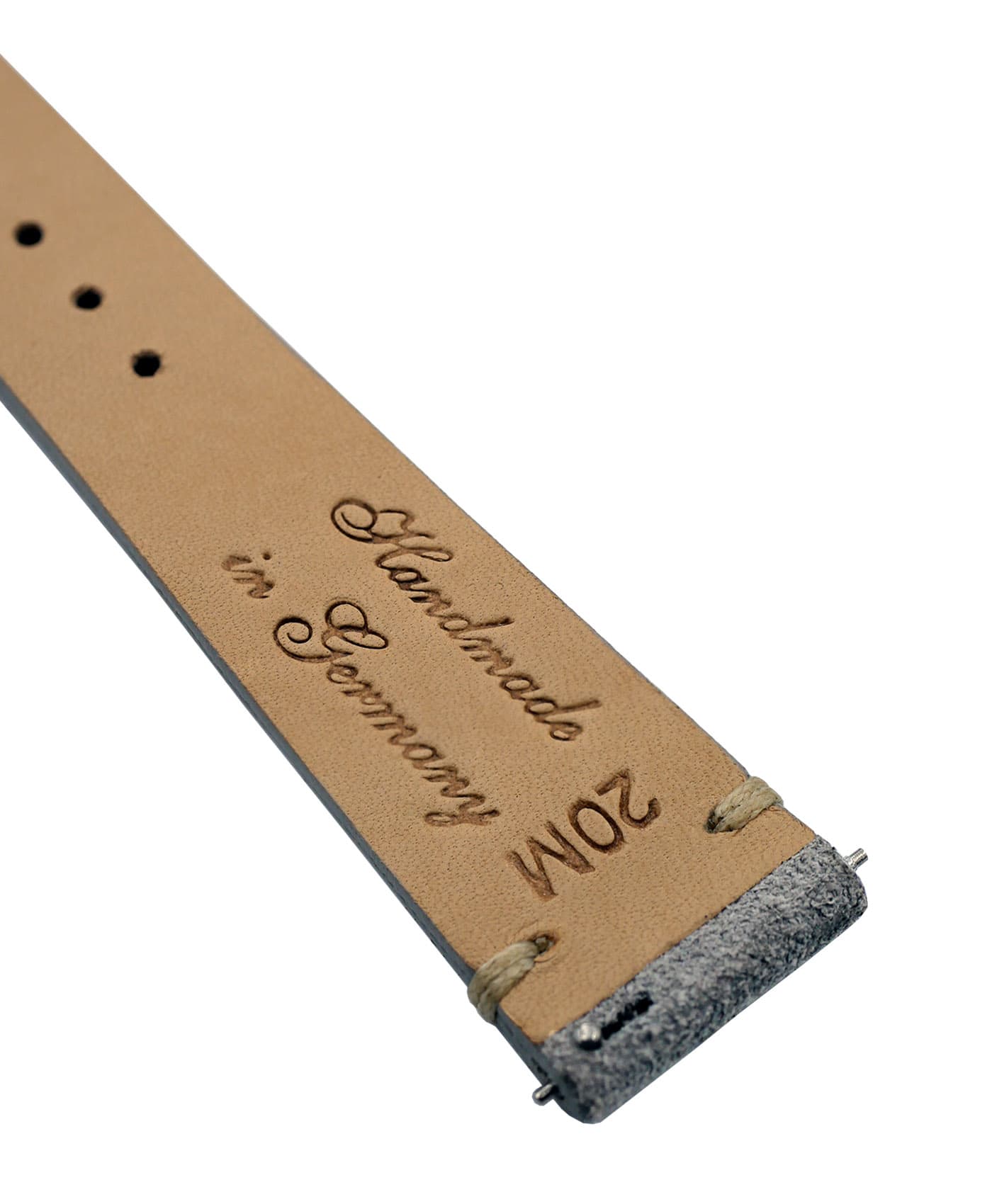 Jelsdal_Vintage Suede-Watch Strap-Light Grey-close up-min