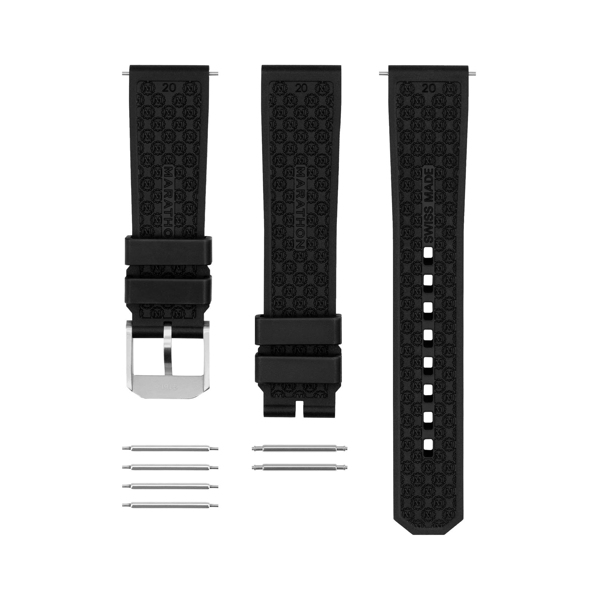 Marathon - 3-Piece Rubber Strap Kit - Black