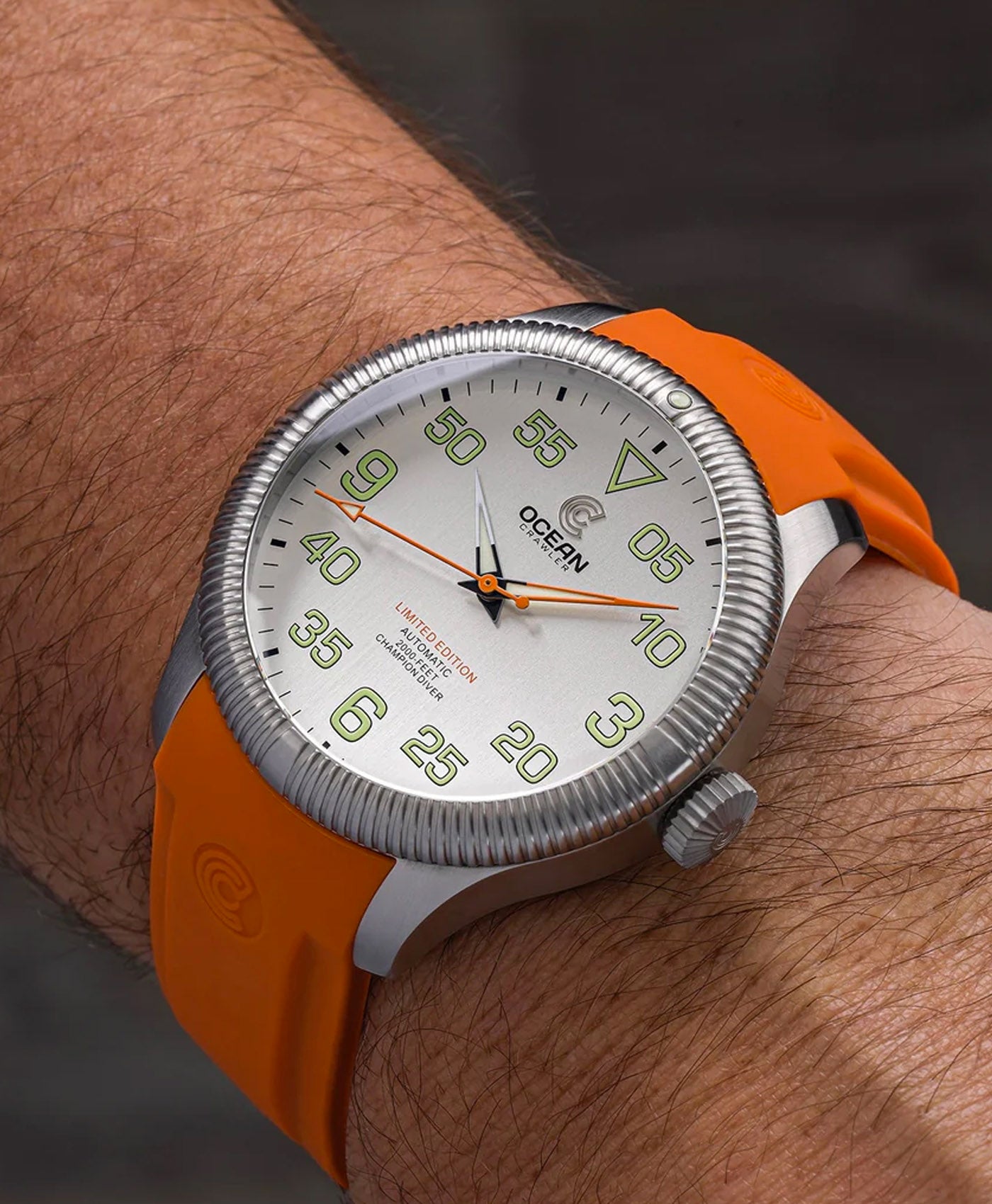 Ocean Crawler Champion Diver - Limited Edition - Submarine Silver-wrist shot