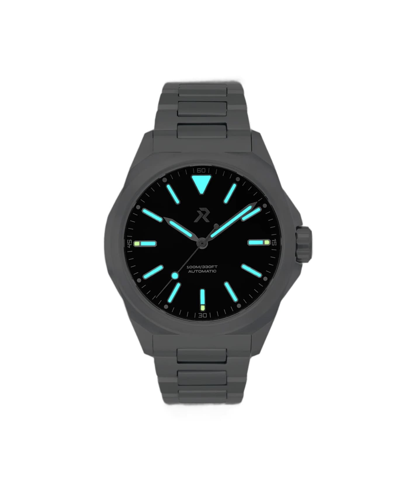 RZE – Resolute Pro - Jet Black Enamel - Titanium Bracelet-lume-min